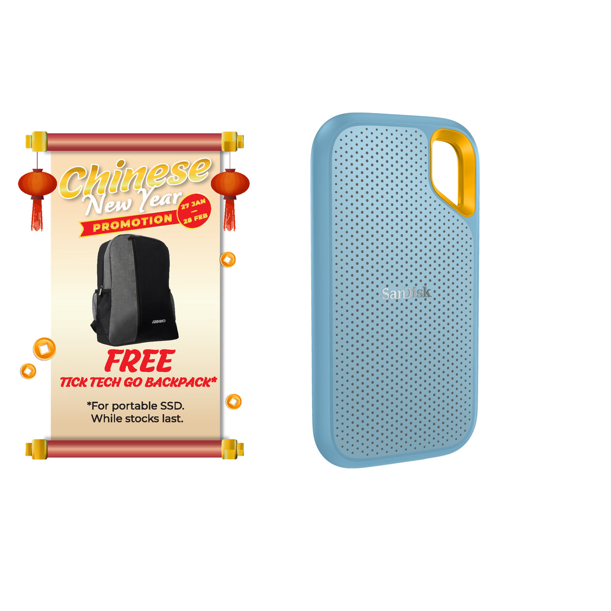 SanDisk Extreme Portable SSD E61 1050MB/s Type-C IP55 Shock-Resistant – Tick Tech Go SanDisk Extreme Portable SSD E61 1050MB/s Type-C IP55 Shock-Resistant – Tick Tech Go