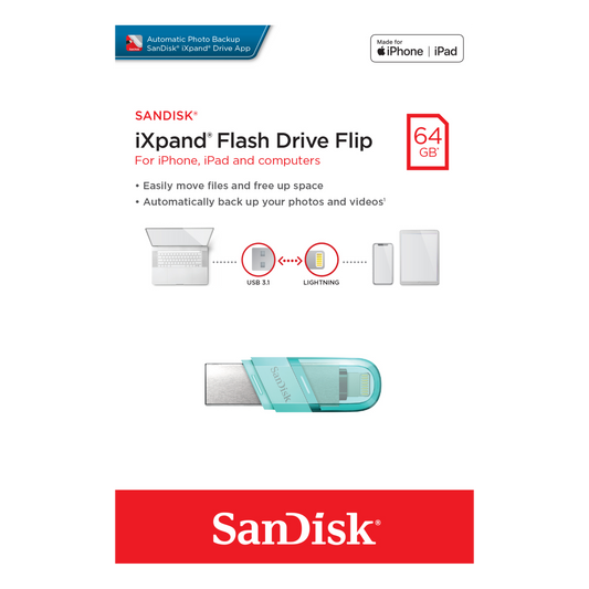 SanDisk iXpand Flash Drive Flip for iPhone (Lightning/USB Flash Drive)-Data Storage-futuromic
