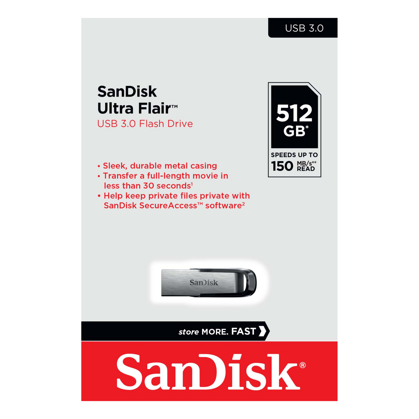 SanDisk Ultra Flair CZ73 USB 3.0 Flash Drive-Data Storage-futuromic