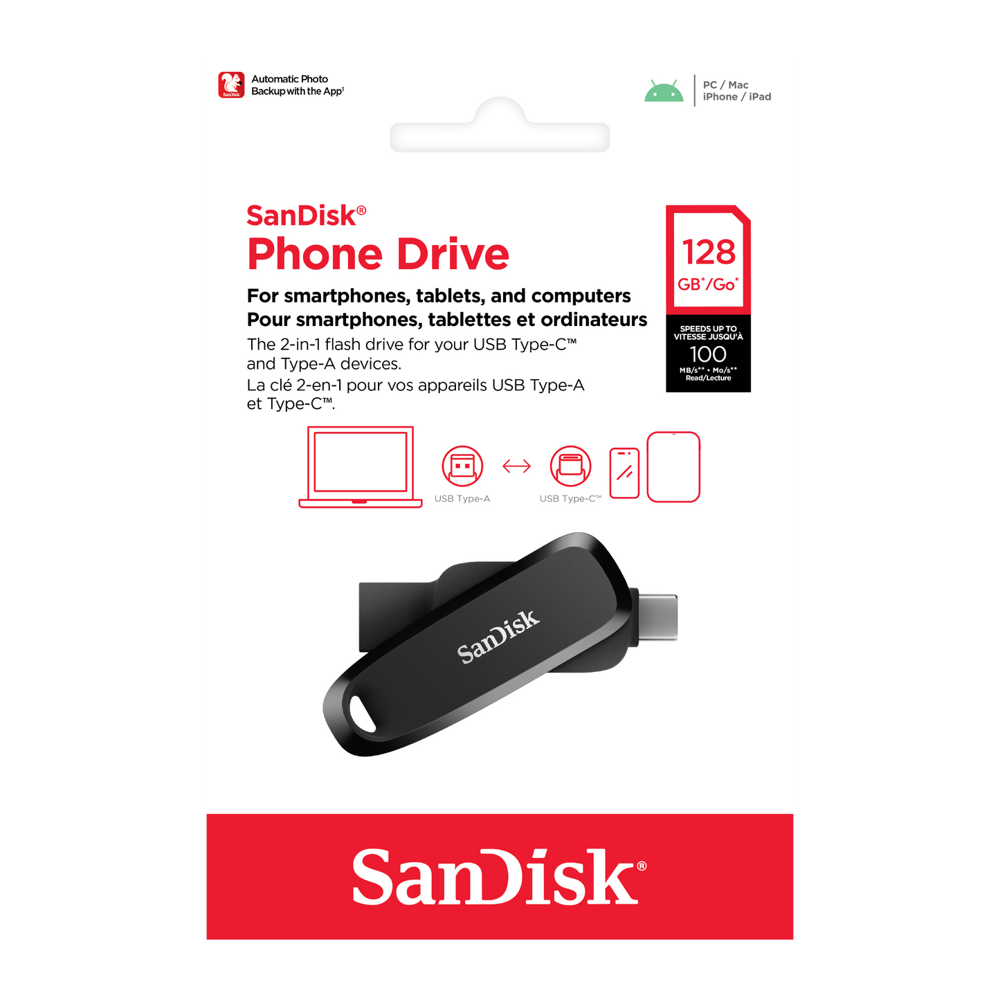 SanDisk Phone Drive DDC6 Dual Flash Drive USB Type-C-Data Storage-futuromic