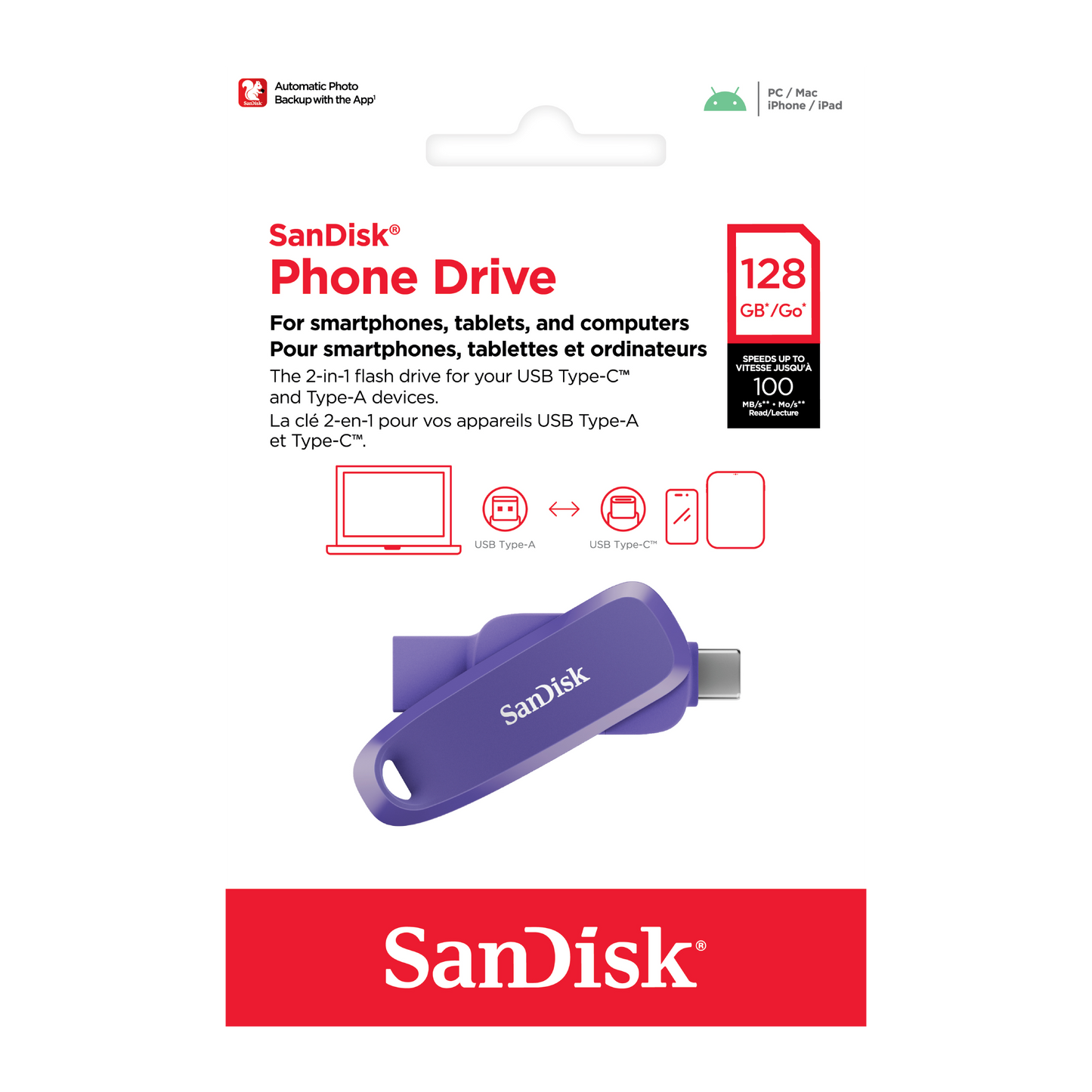 SanDisk Phone Drive DDC6 Dual Flash Drive USB Type-C-Data Storage-futuromic