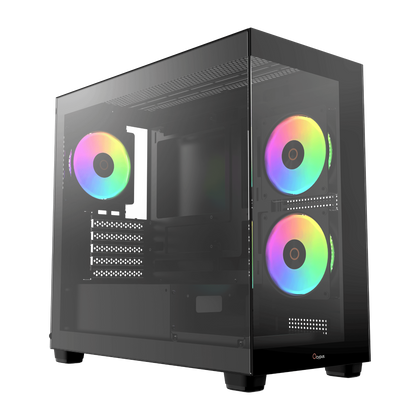 Ocypus Gamma C52 MIni-Tower Panoramic View with ARGB Fans PC Case-PC Component-futuromic