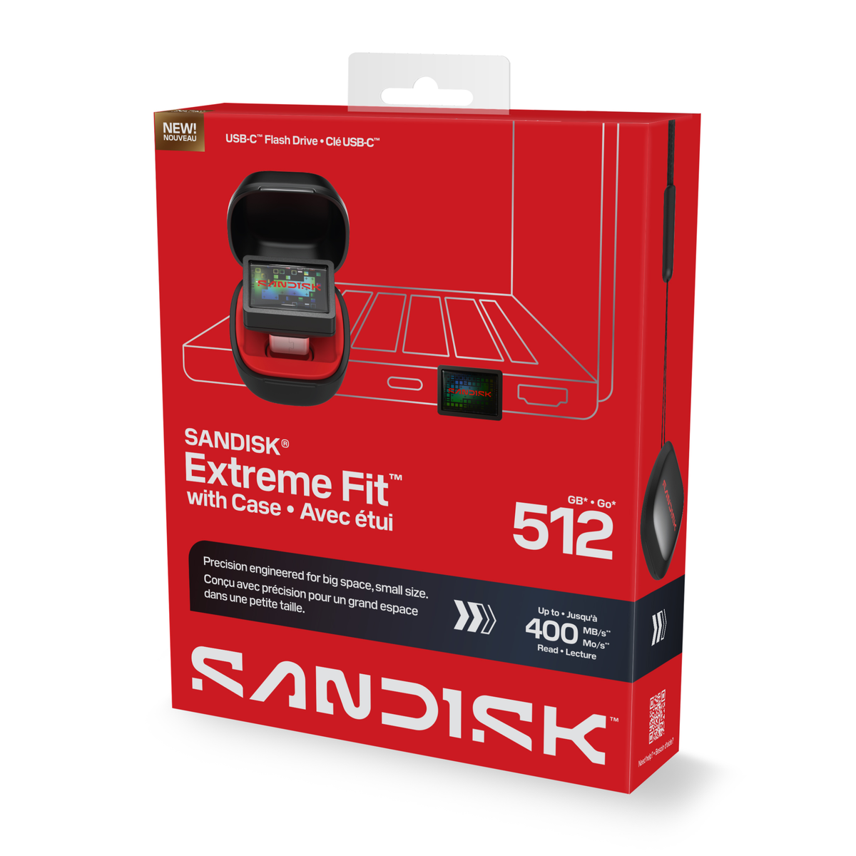 SANDISK® Extreme Fit™ Drive with Case (128GB/ 256GB/ 512GB/ 1TB) USB-C™ [SDCZ530]-Data Storage-futuromic