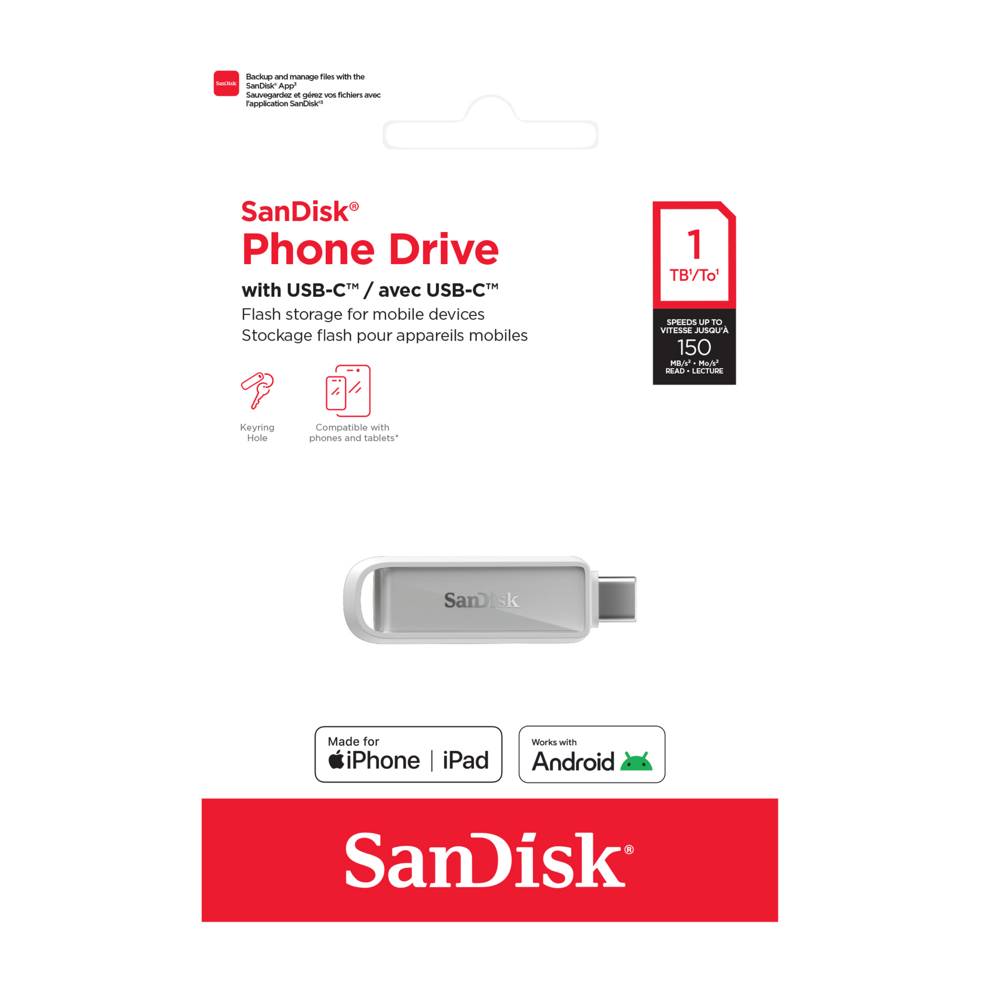 SANDISK® Phone Drive with USB-C™ (64GB/ 128GB/ 256GB/ 512GB/ 1TB)-Data Storage-futuromic