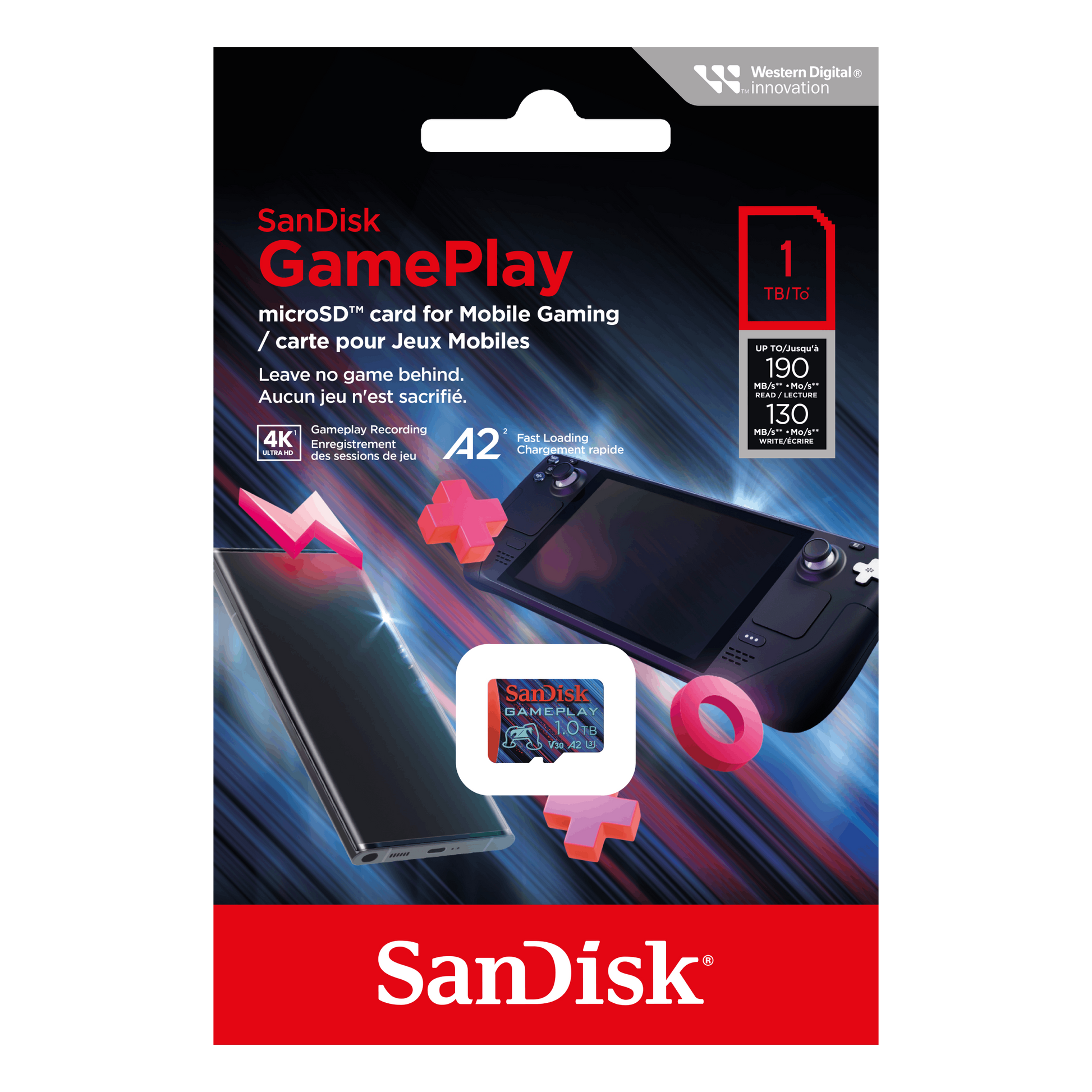 SanDisk GamePlay microSD 190MB/s C10, V30, U3, A2 Card (Support AAA/3D/VR game graphics)-Data Storage-futuromic