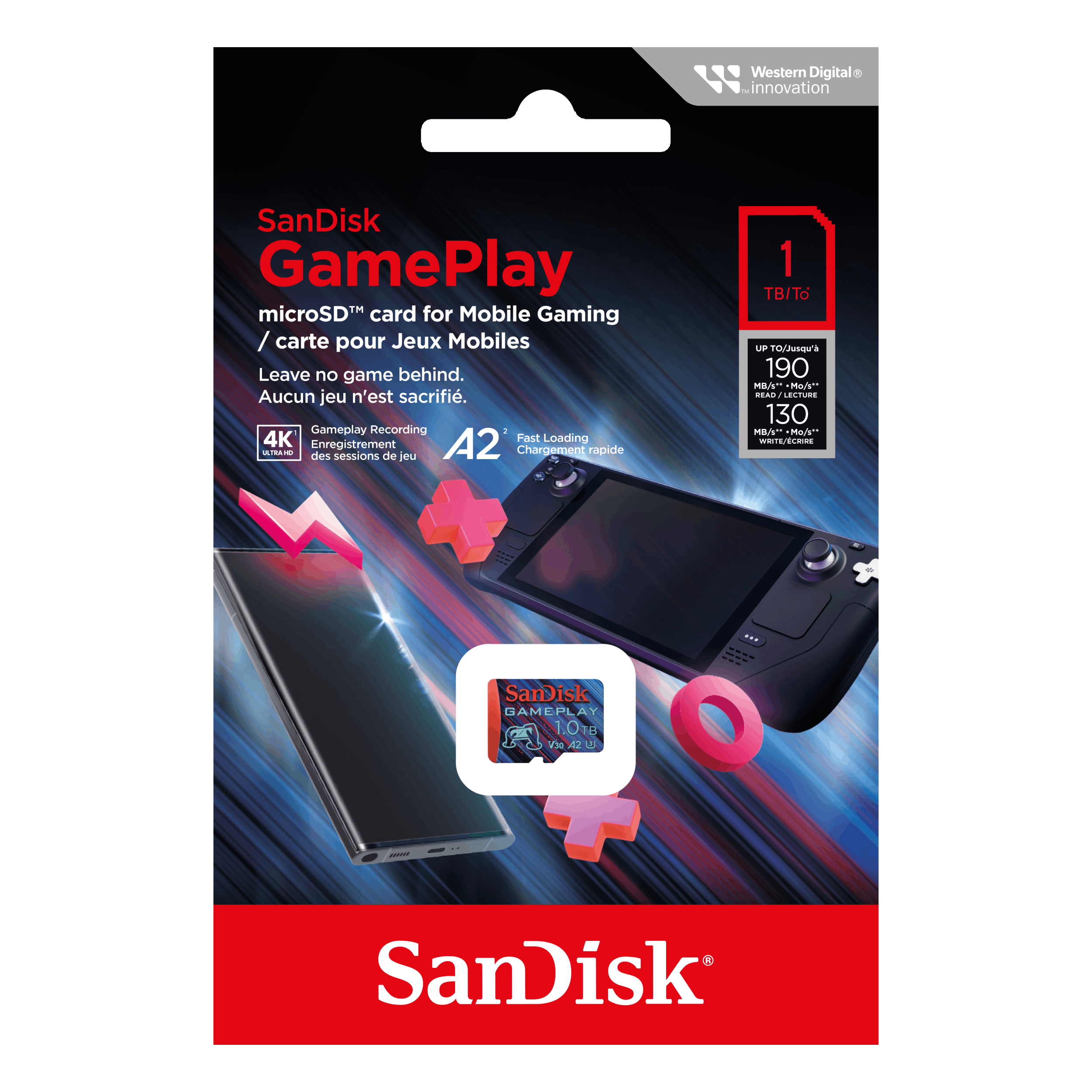 SanDisk GamePlay microSD 190MB/s C10, V30, U3, A2 Card (Support AAA/3D/VR game graphics)-Data Storage-futuromic