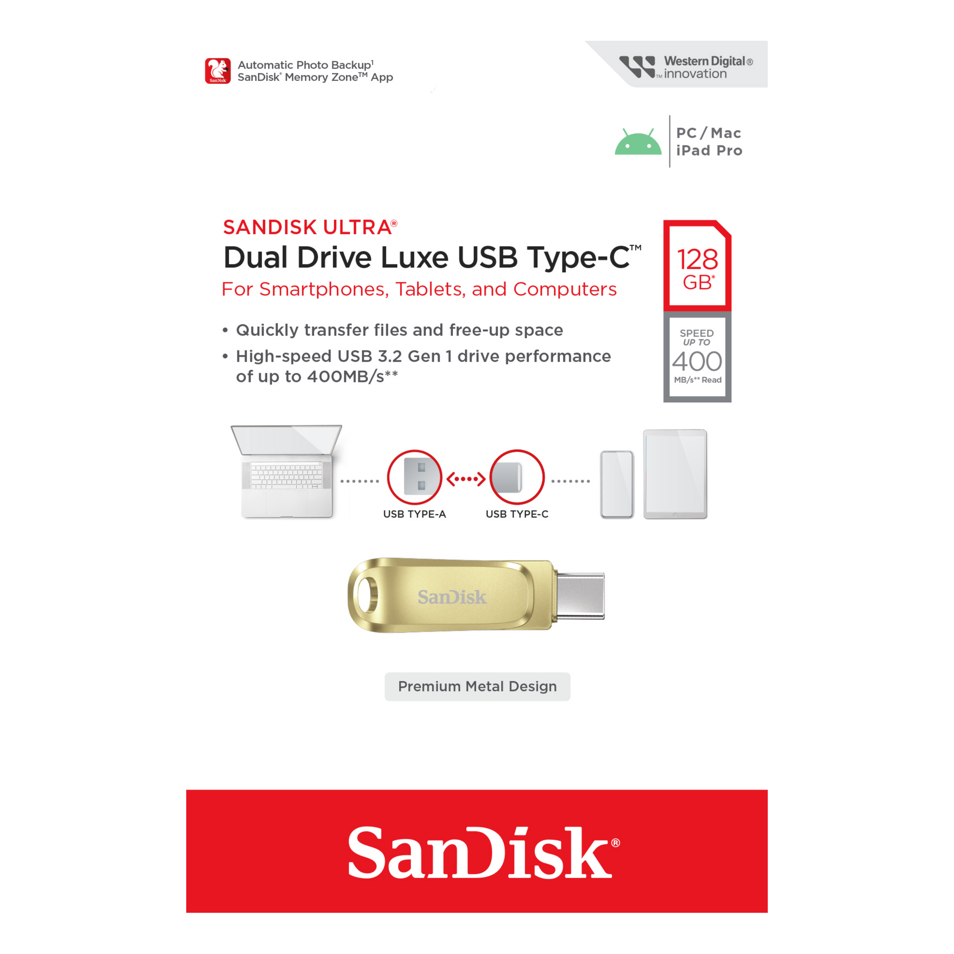 SanDisk Ultra Dual Drive LUXE USB Type-C OTG-Data Storage-futuromic