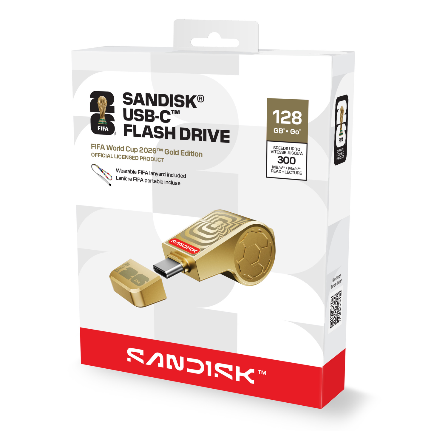 Sandisk® USB-C™ Flash Drive SDCZIA: FIFA World Cup 2026™ Gold Edition (128GB)-Data Storage-futuromic