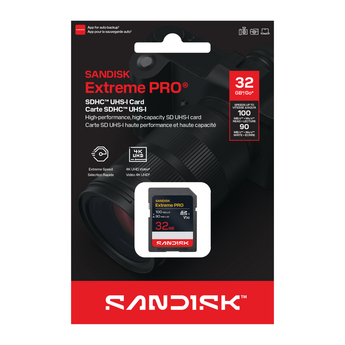 SANDISK Extreme PRO® SD UHS-I Card (U3, V30) (32GB/ 64GB/ 128GB/ 256GB/ 512GB/ 1TB/ 2TB) [SDSDXCJ]-Data Storage-futuromic
