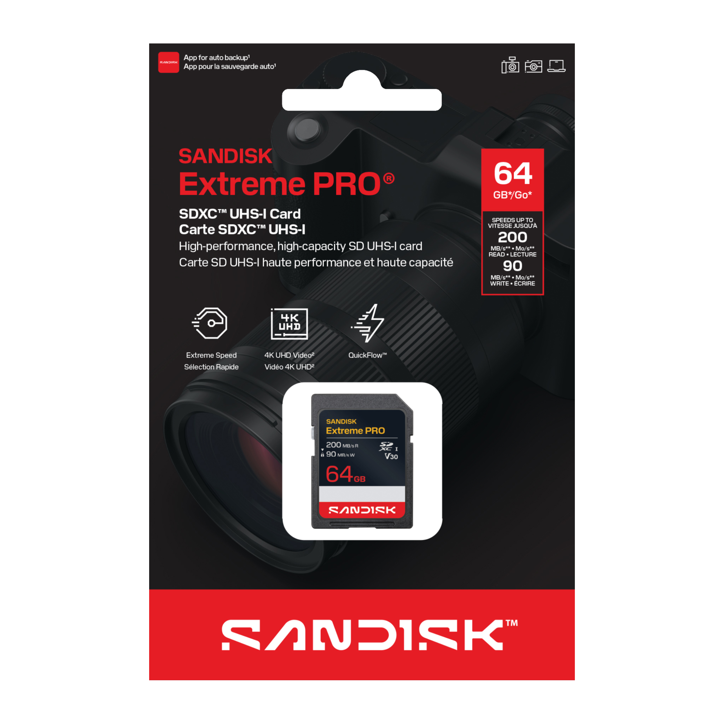 SANDISK Extreme PRO® SD UHS-I Card (U3, V30) (32GB/ 64GB/ 128GB/ 256GB/ 512GB/ 1TB/ 2TB) [SDSDXCJ]-Data Storage-futuromic