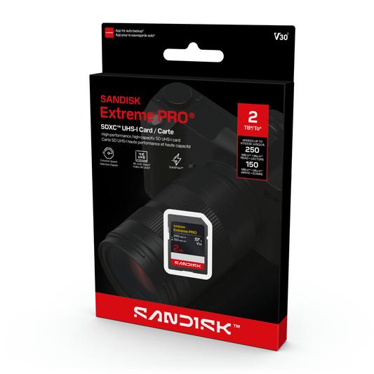 SANDISK Extreme PRO® SD UHS-I Card (U3, V30) (32GB/ 64GB/ 128GB/ 256GB/ 512GB/ 1TB/ 2TB) [SDSDXCJ]-Data Storage-futuromic