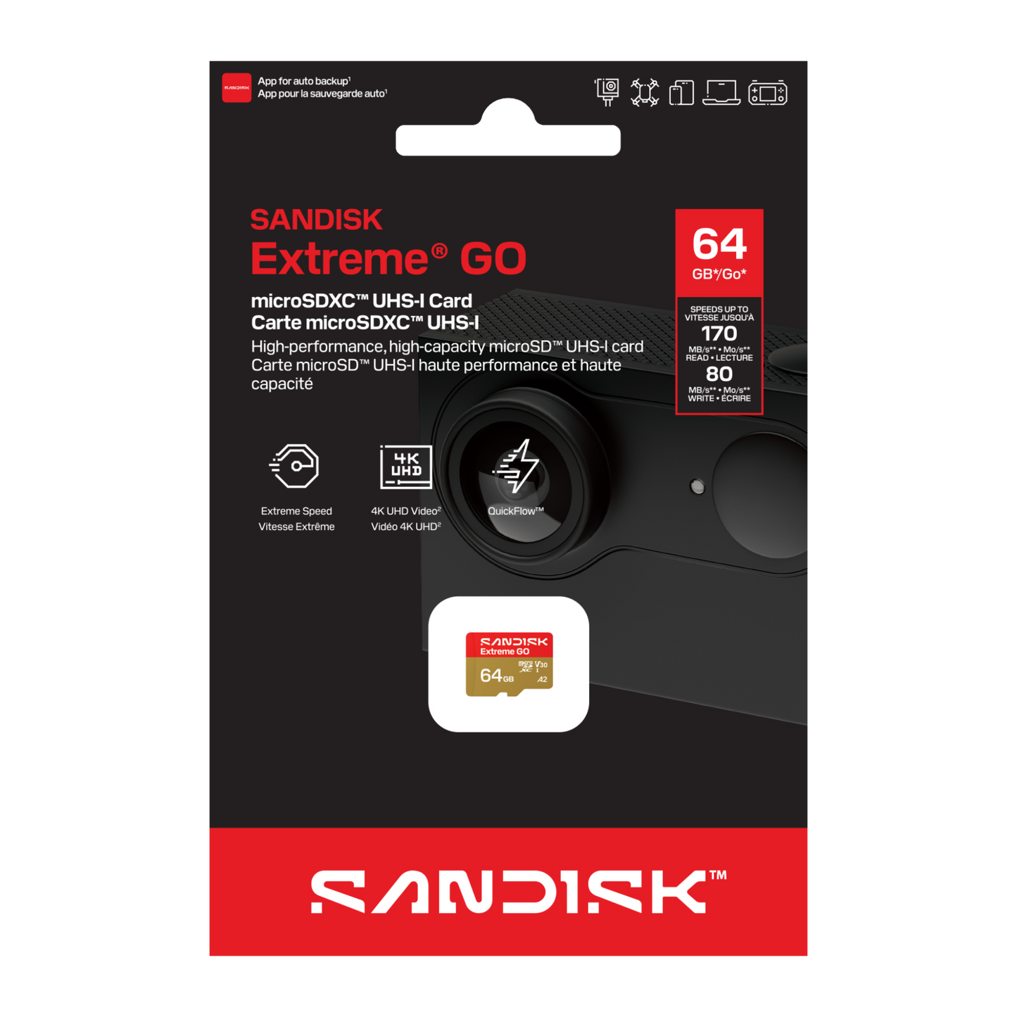 SANDISK Extreme® GO microSD™ UHS-I Card (64GB/ 128GB)