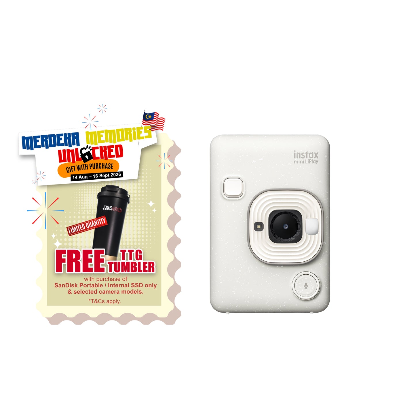 FUJIFILM INSTAX Mini LiPlay 2 in 1 Hybrid Instant Camera (New Colors)-Instant Camera-futuromic