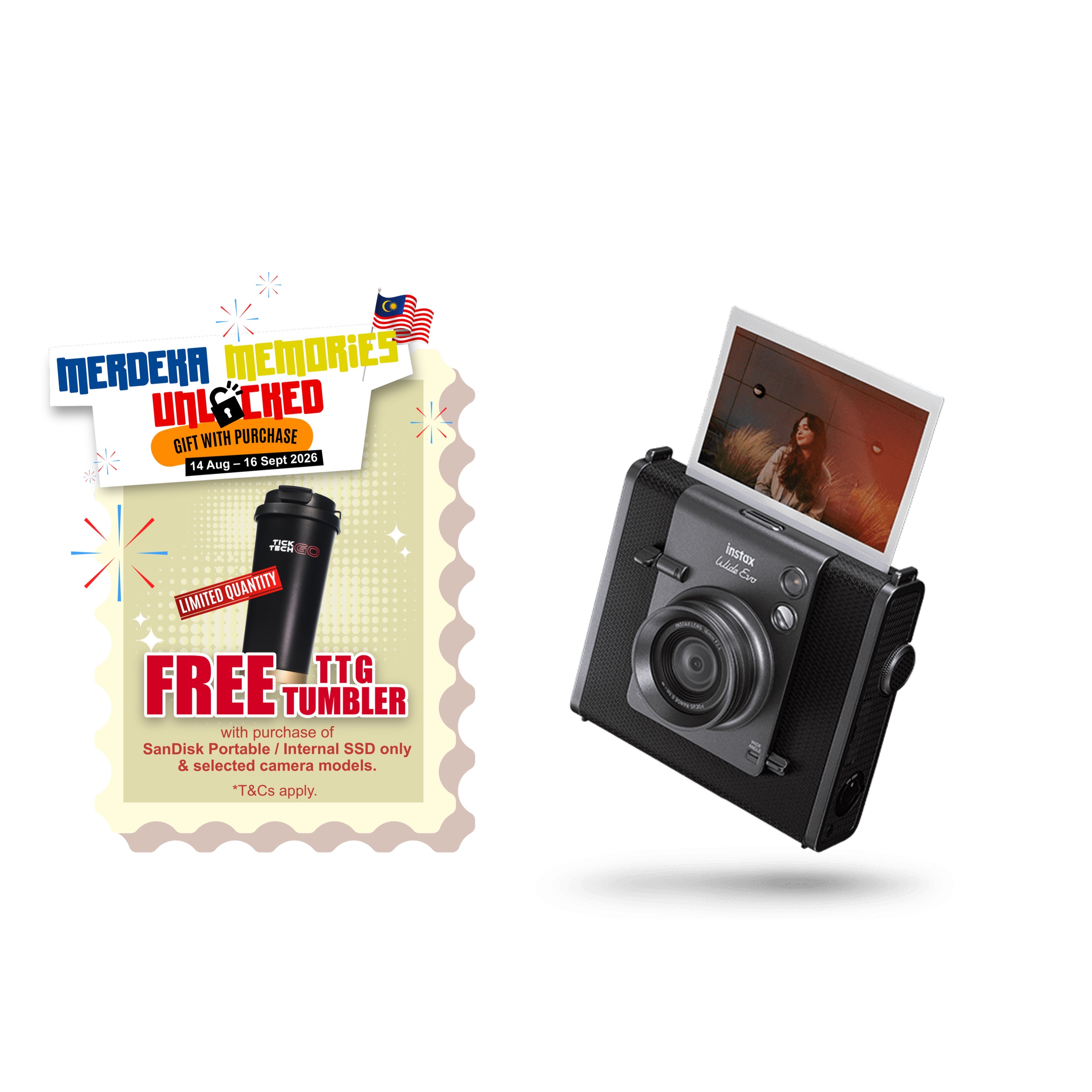 FUJIFILM Instax Wide Evo Hybrid Instant Film Camera-Instant Camera-futuromic
