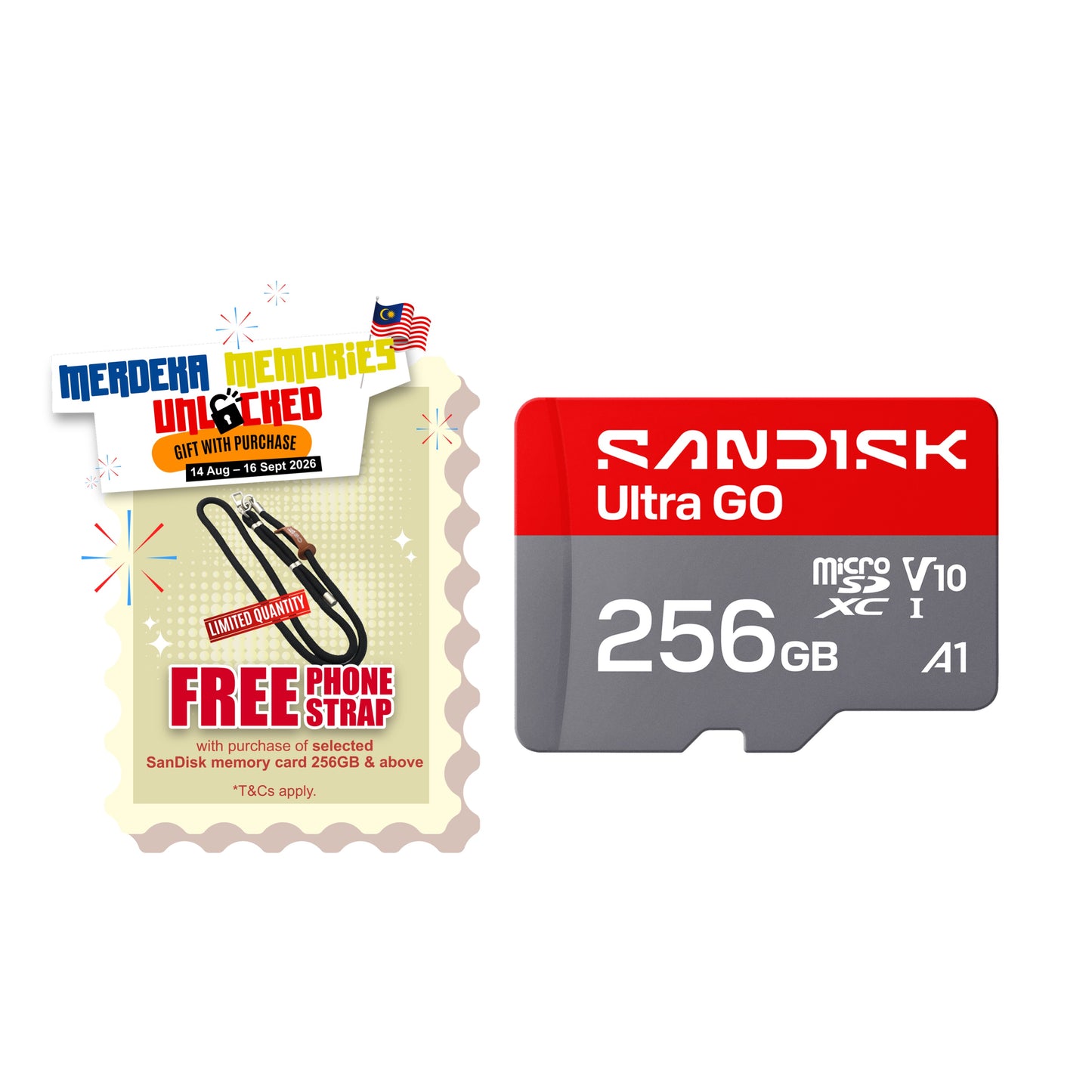 SANDISK Ultra® GO microSD™ UHS-I Card, V10, U1, C10, A1 [SDSQUGN] (256GB)-Data Storage-futuromic