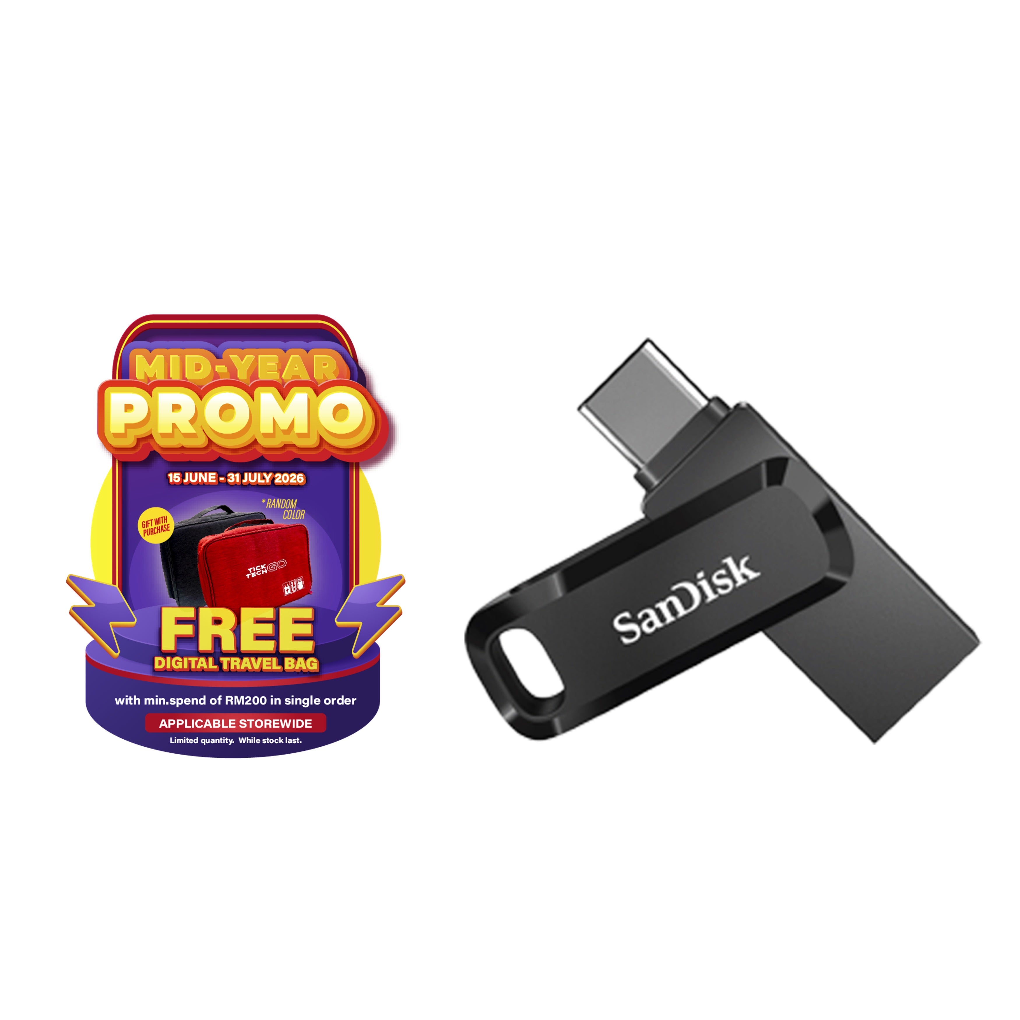 SanDisk Ultra Dual Drive Go USB Type-C OTG USB 3.2 Flash Drive for Android Smartphone, Computers & Tablets-Data Storage-futuromic