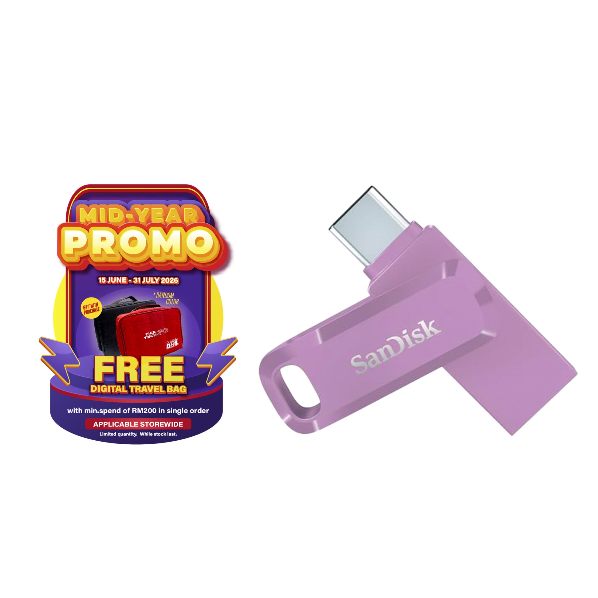 SanDisk Ultra Dual Drive Go USB Type-C OTG USB 3.2 Flash Drive for Android Smartphone, Computers & Tablets (Absinthe Green/ Navagio Bay/ Lavender))-Data Storage-futuromic