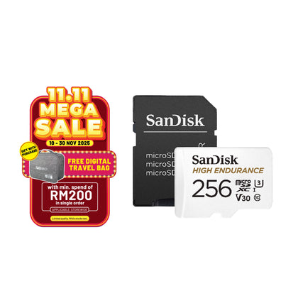 SanDisk High Endurance microSDHC/SDXC 100MB/s Memory Card with Adapter for Dash Cams & Home Security Cameras