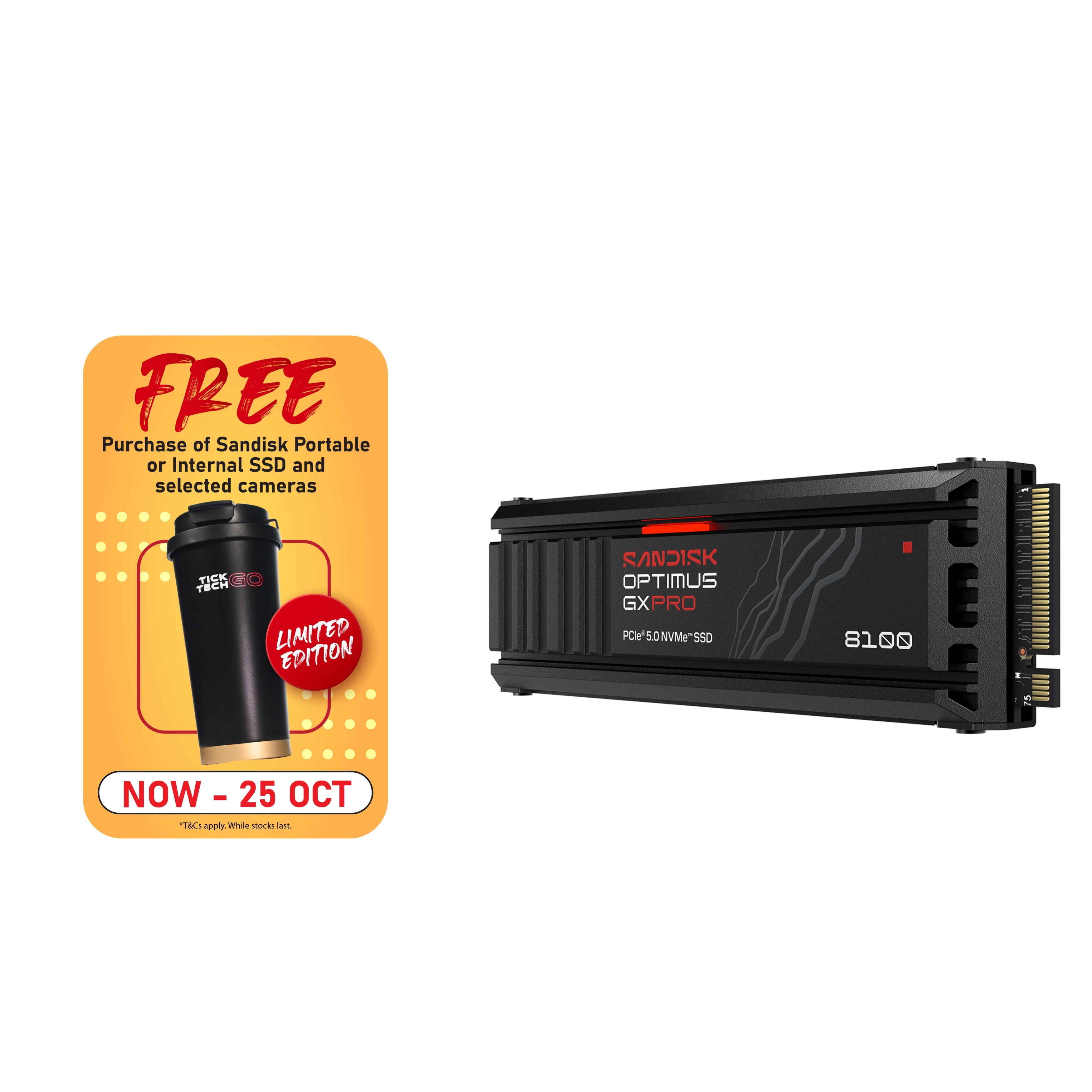 SANDISK Optimus™ GX PRO 8100 PCIe® 5.0 NVMe™ SSD with Heatsink (1TB/ 2TB/ 4TB/ 8TB)-Data Storage-futuromic