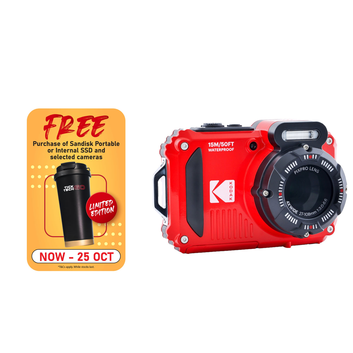 KODAK PIXPRO WPZ2 Digital Camera [ACTION SPORT]-Digital Compact Cameras-futuromic