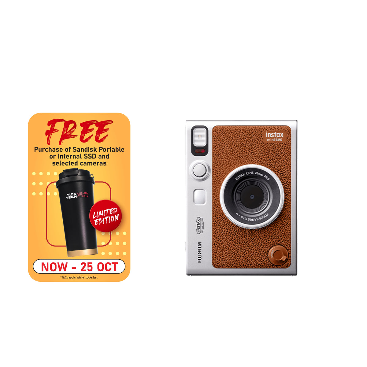 FUJIFILM Instax Mini Evo Hybrid Instant Camera-Instant Camera-futuromic