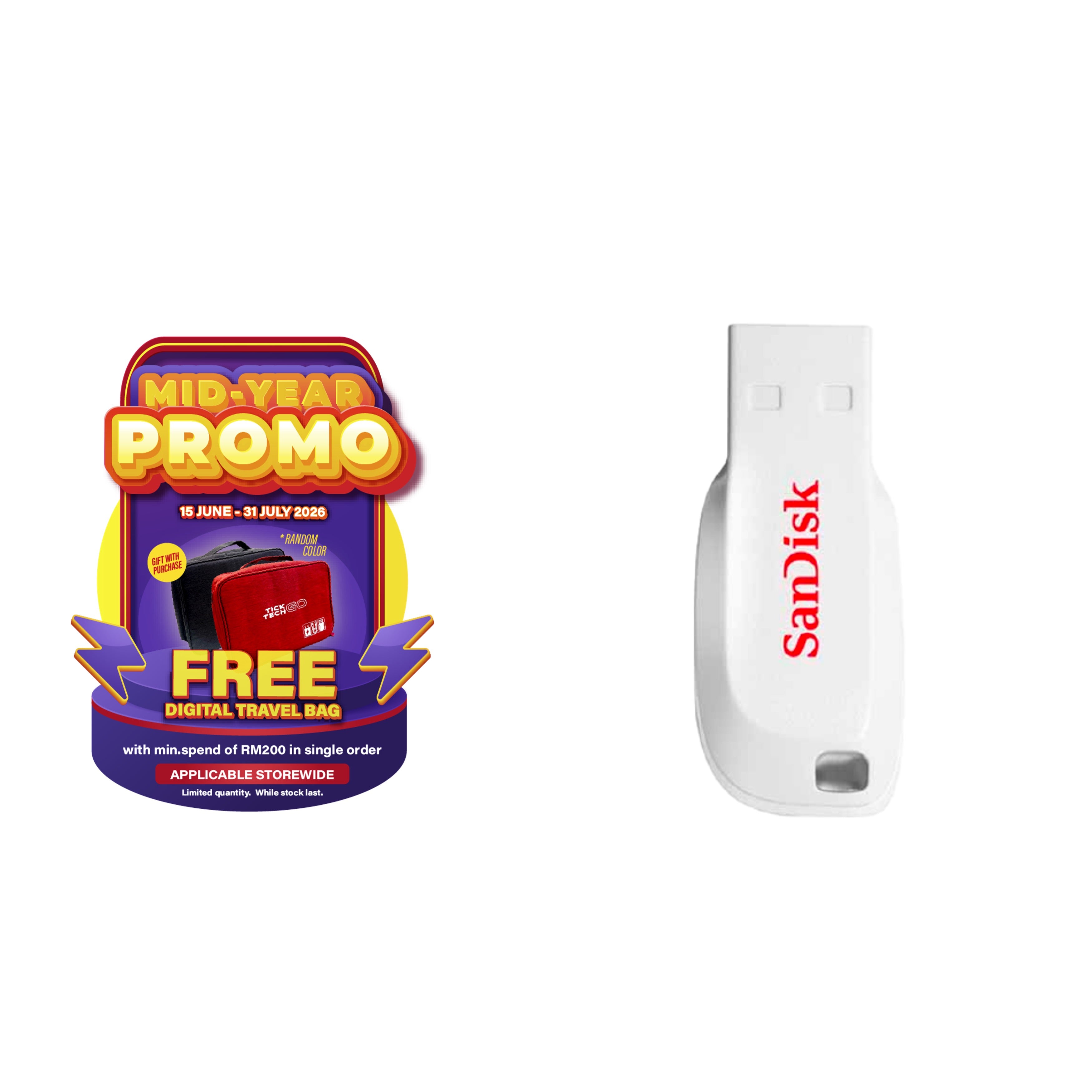 SanDisk Cruzer Blade CZ50 USB Flash Drive - Pink/White (16GB)-Data Storage-futuromic