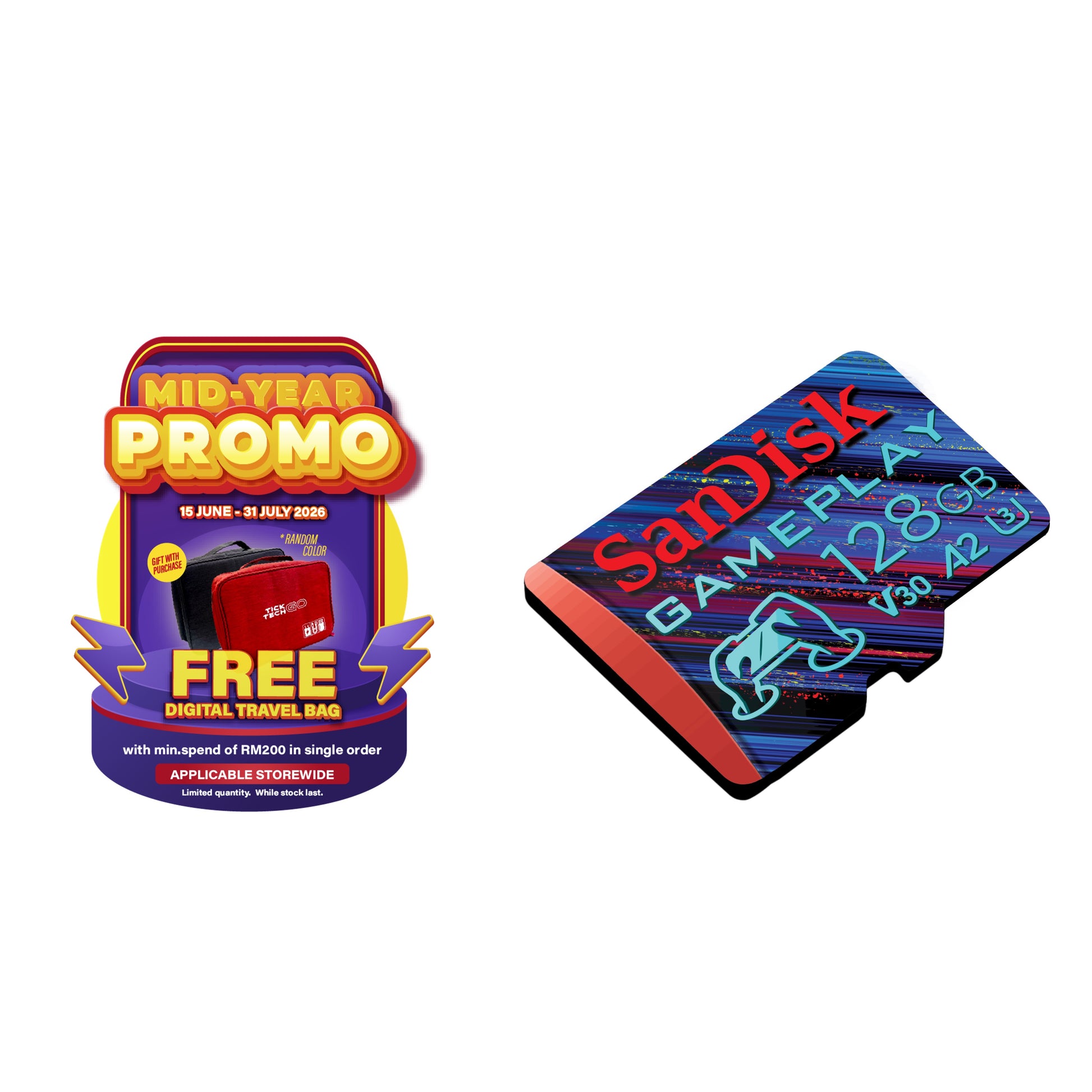 SanDisk GamePlay microSD 190MB/s C10, V30, U3, A2 Card (Support AAA/3D/VR game graphics)-Data Storage-futuromic