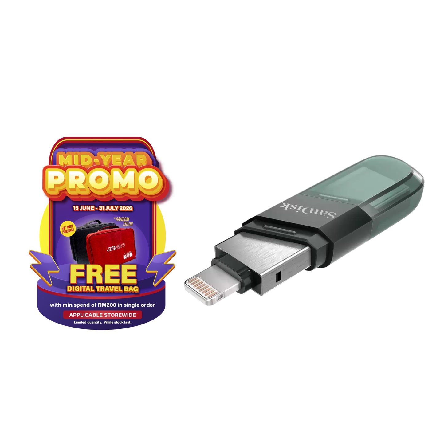SanDisk iXpand Flash Drive Flip for iPhone (Lightning/USB Flash Drive)-Data Storage-futuromic