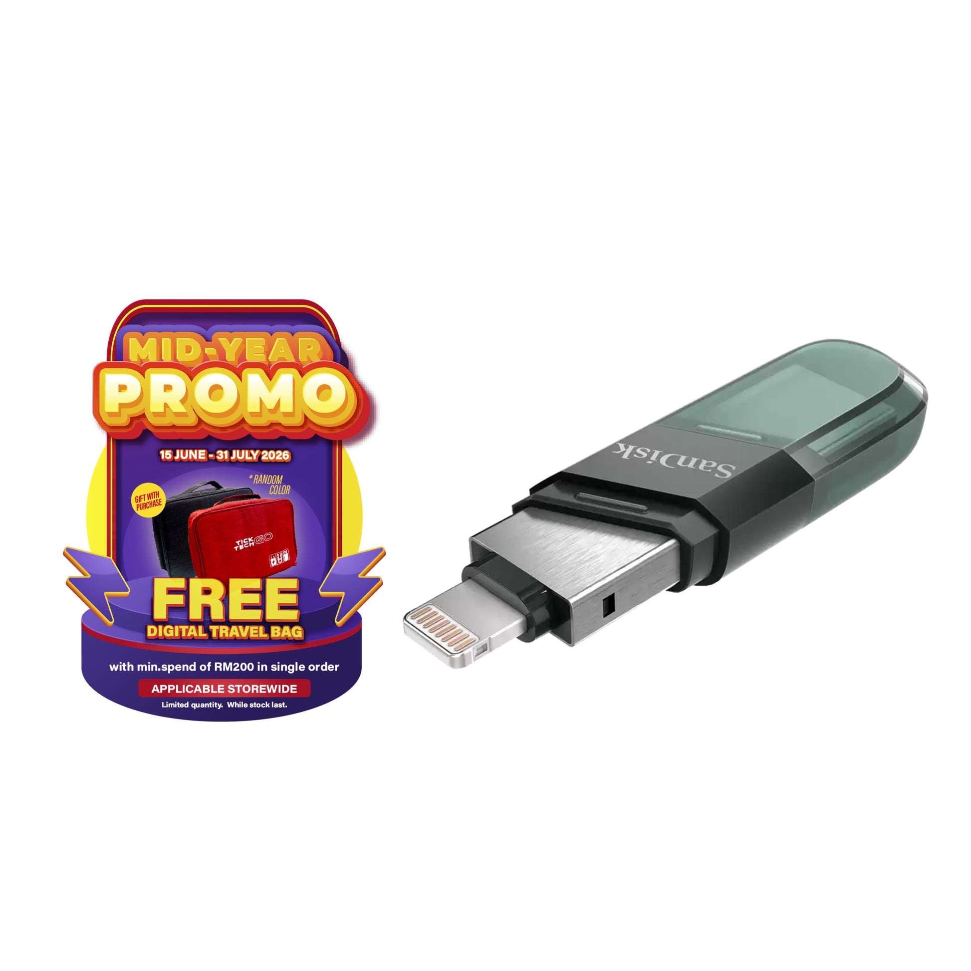 SanDisk iXpand Flash Drive Flip for iPhone (Lightning/USB Flash Drive)-Data Storage-futuromic