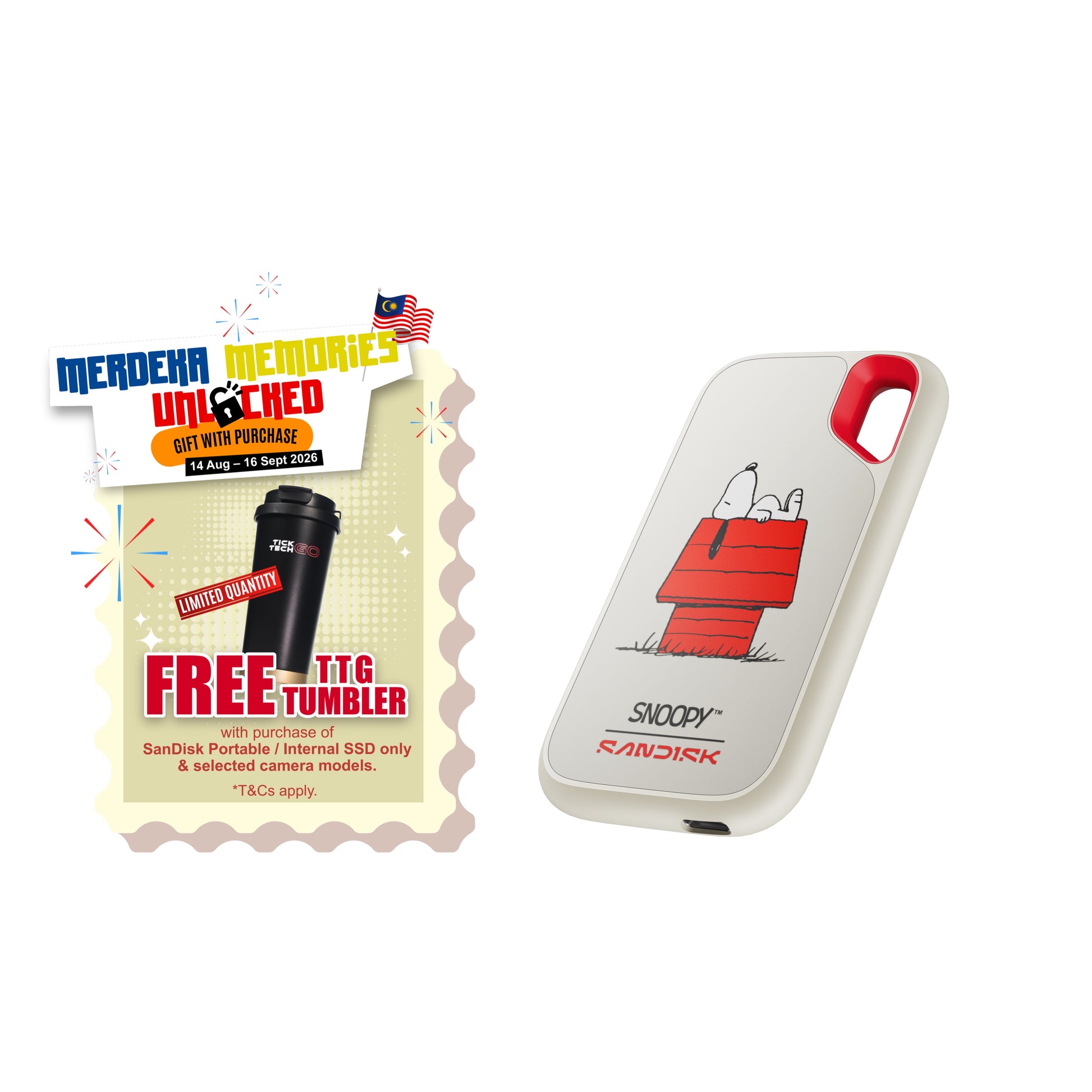 Sandisk® Snoopy™ Portable SSD – Limited Edition (1TB)-Data Storage-futuromic