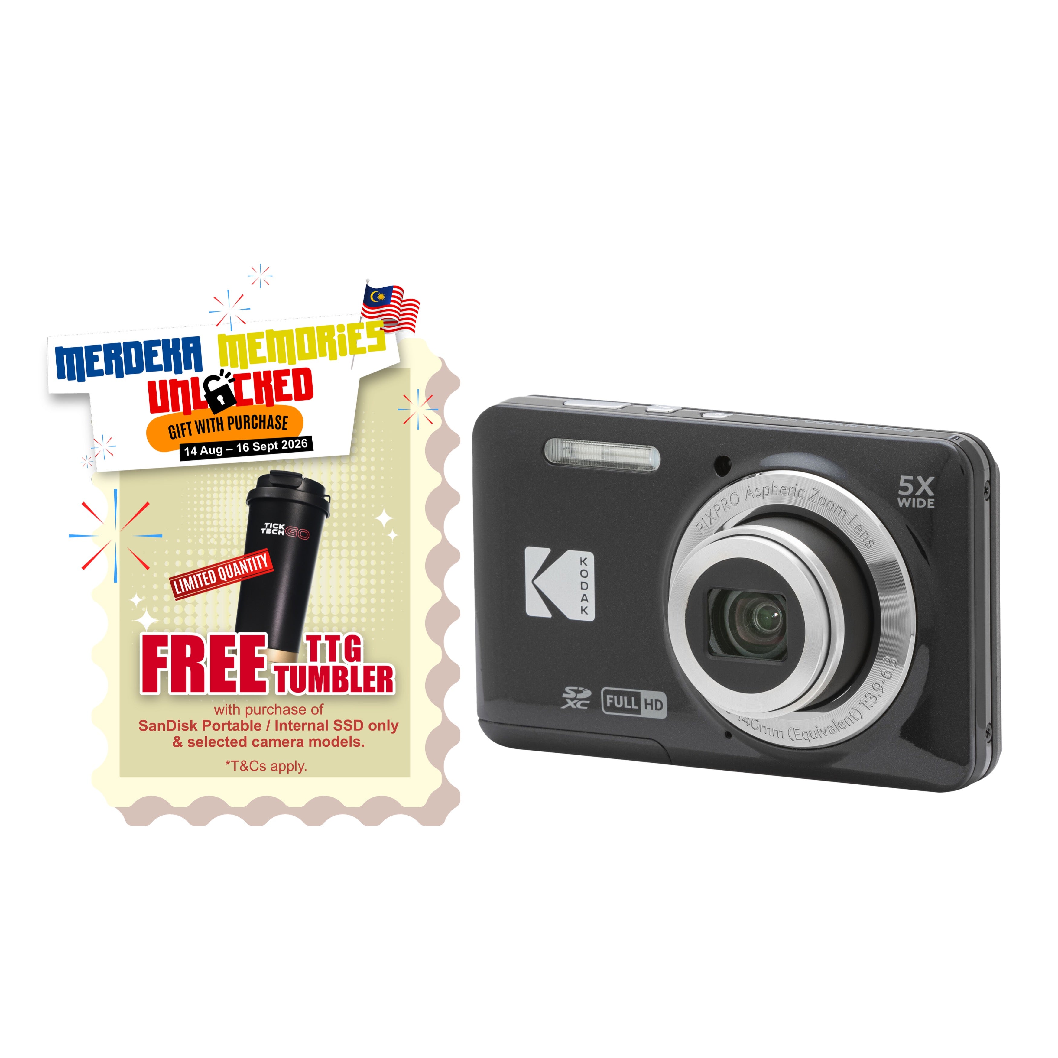 KODAK PIXPRO FZ55 Digital Camera [FRIENDLY ZOOM]-Digital Compact Cameras-futuromic