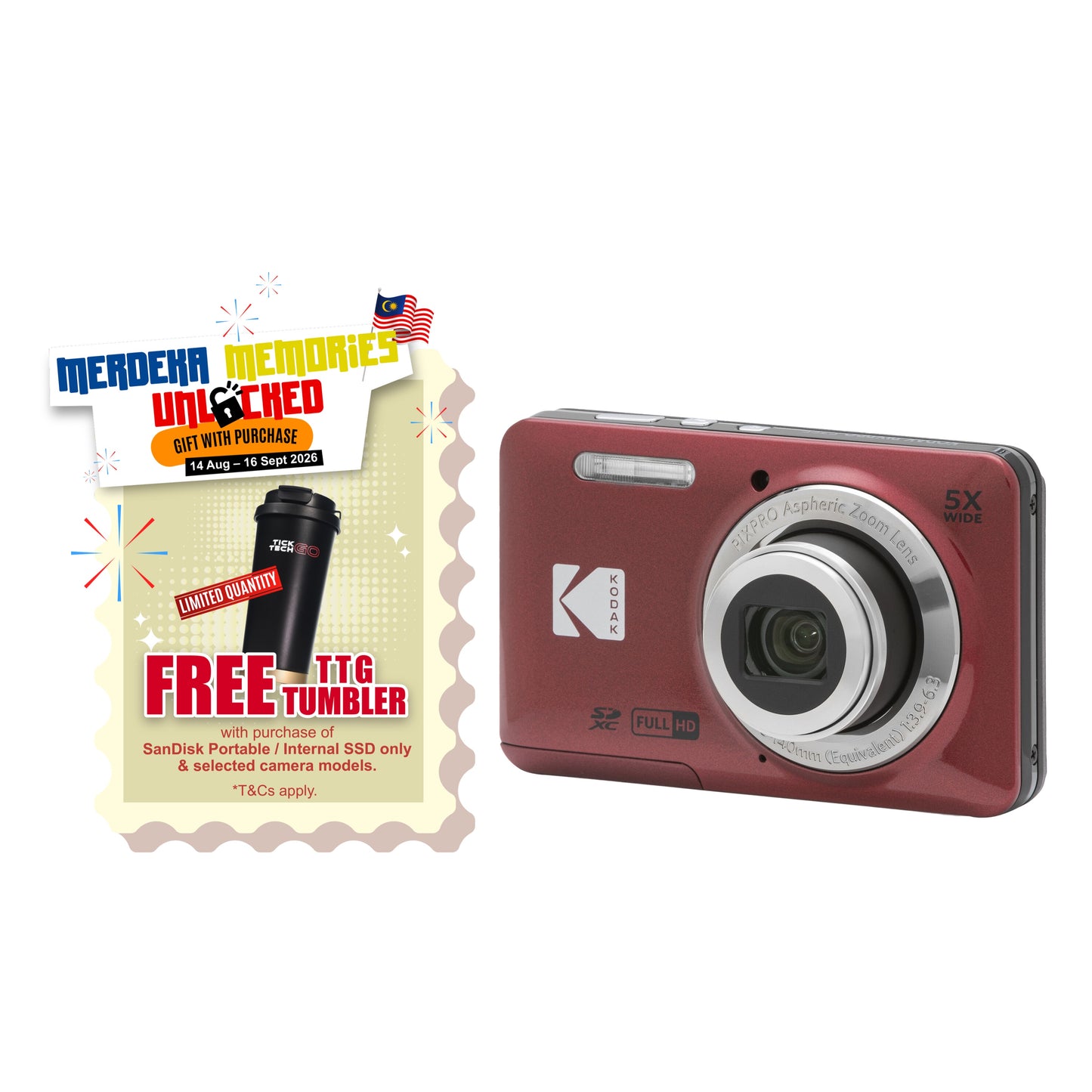 KODAK PIXPRO FZ55 Digital Camera [FRIENDLY ZOOM]-Digital Compact Cameras-futuromic