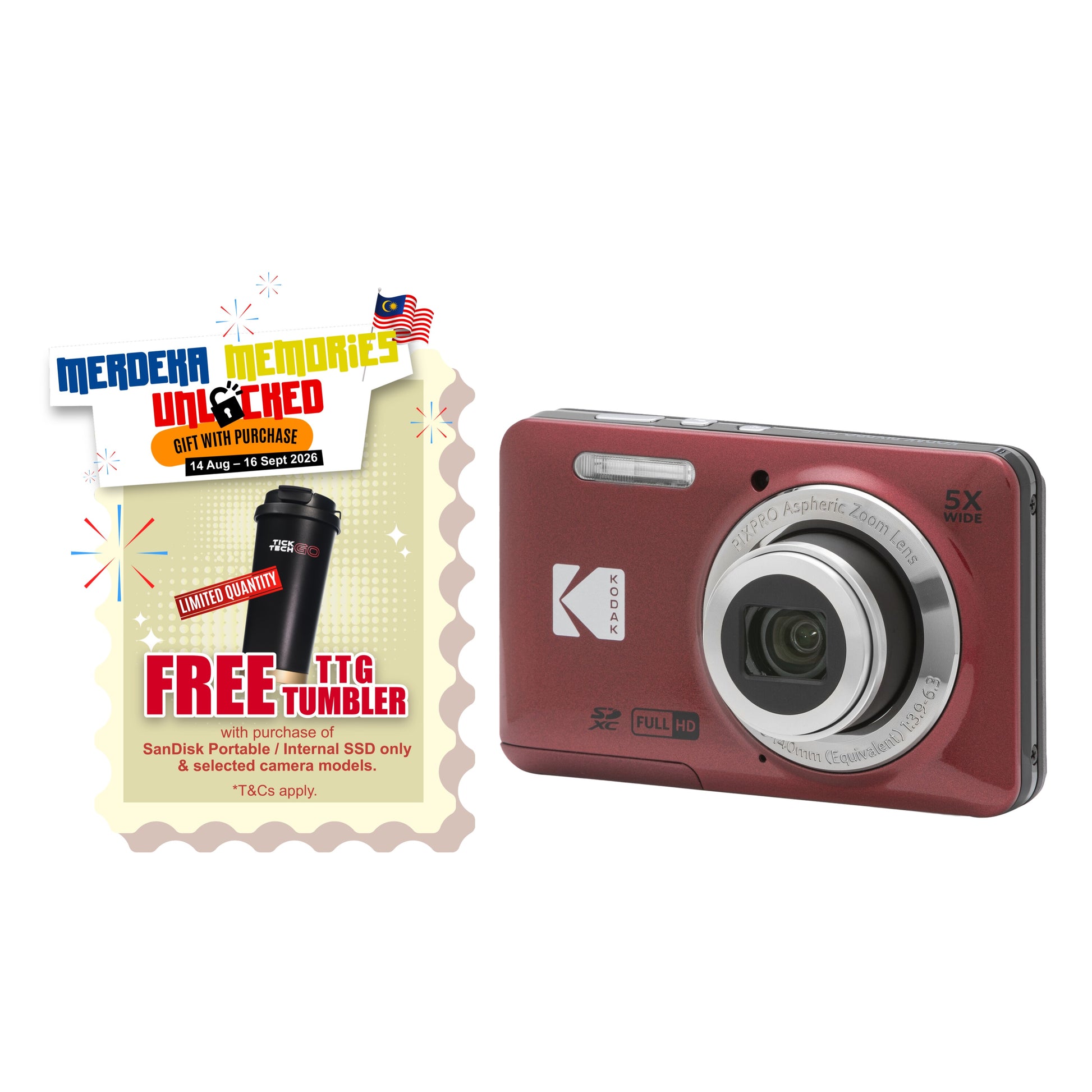 KODAK PIXPRO FZ55 Digital Camera [FRIENDLY ZOOM]-Digital Compact Cameras-futuromic
