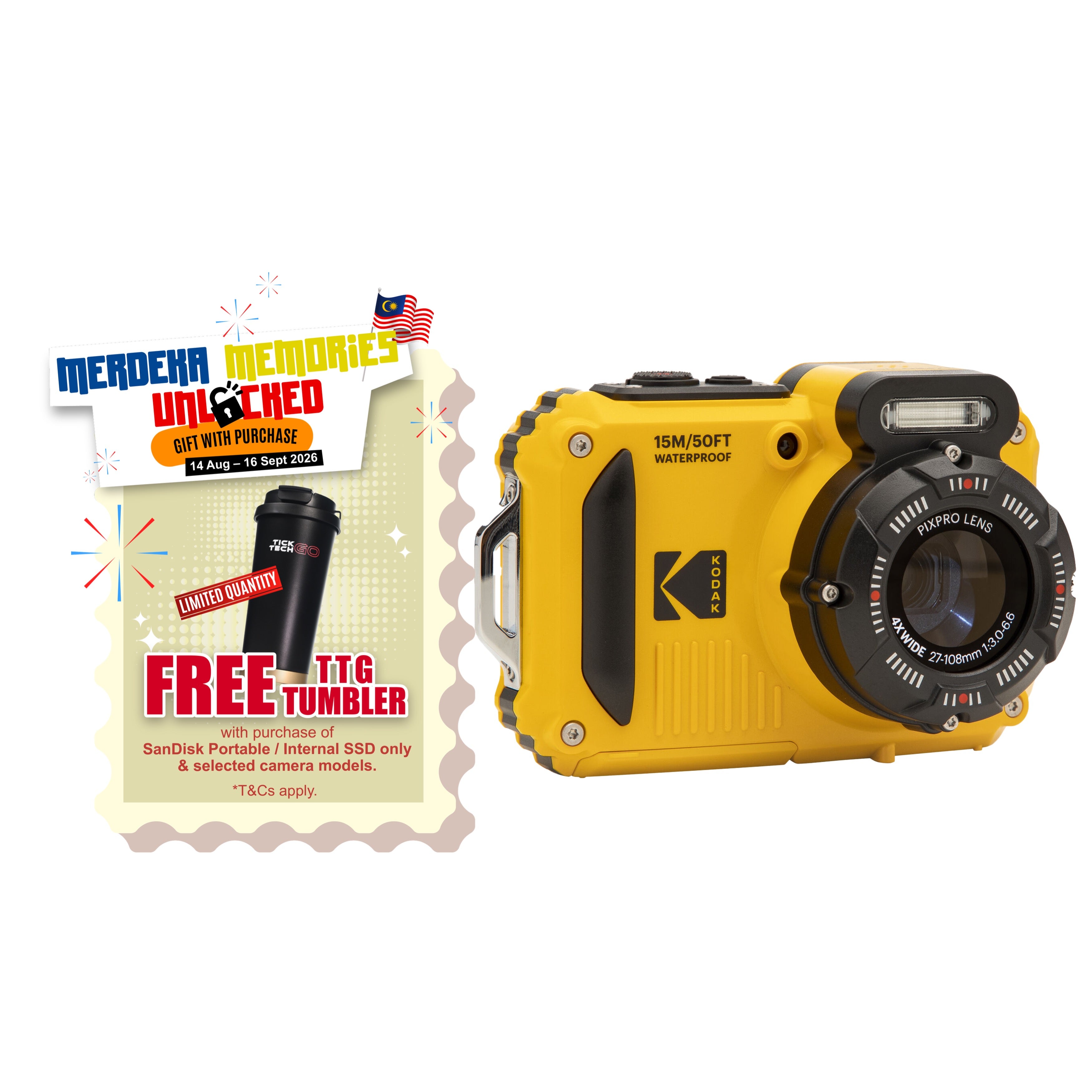 KODAK PIXPRO WPZ2 Digital Camera [ACTION SPORT]-Digital Compact Cameras-futuromic