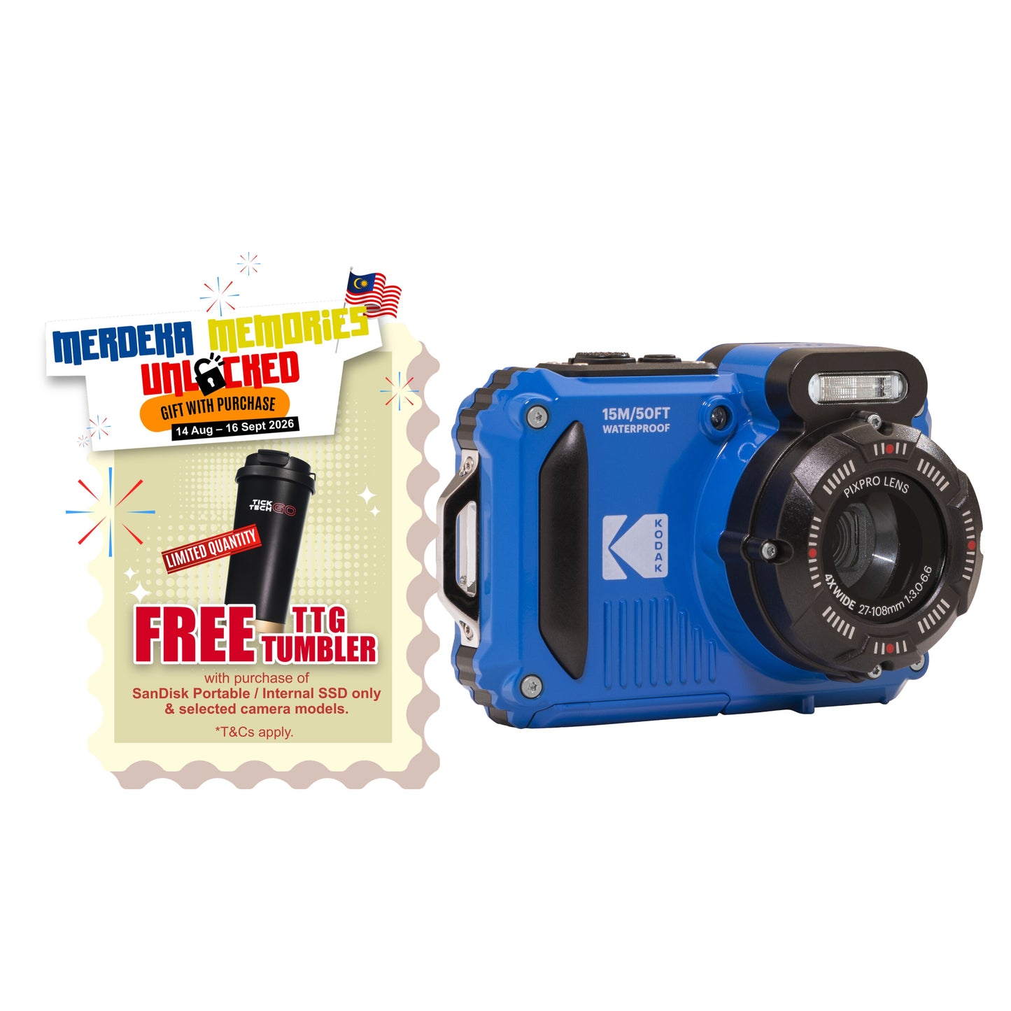 KODAK PIXPRO WPZ2 Digital Camera [ACTION SPORT]-Digital Compact Cameras-futuromic