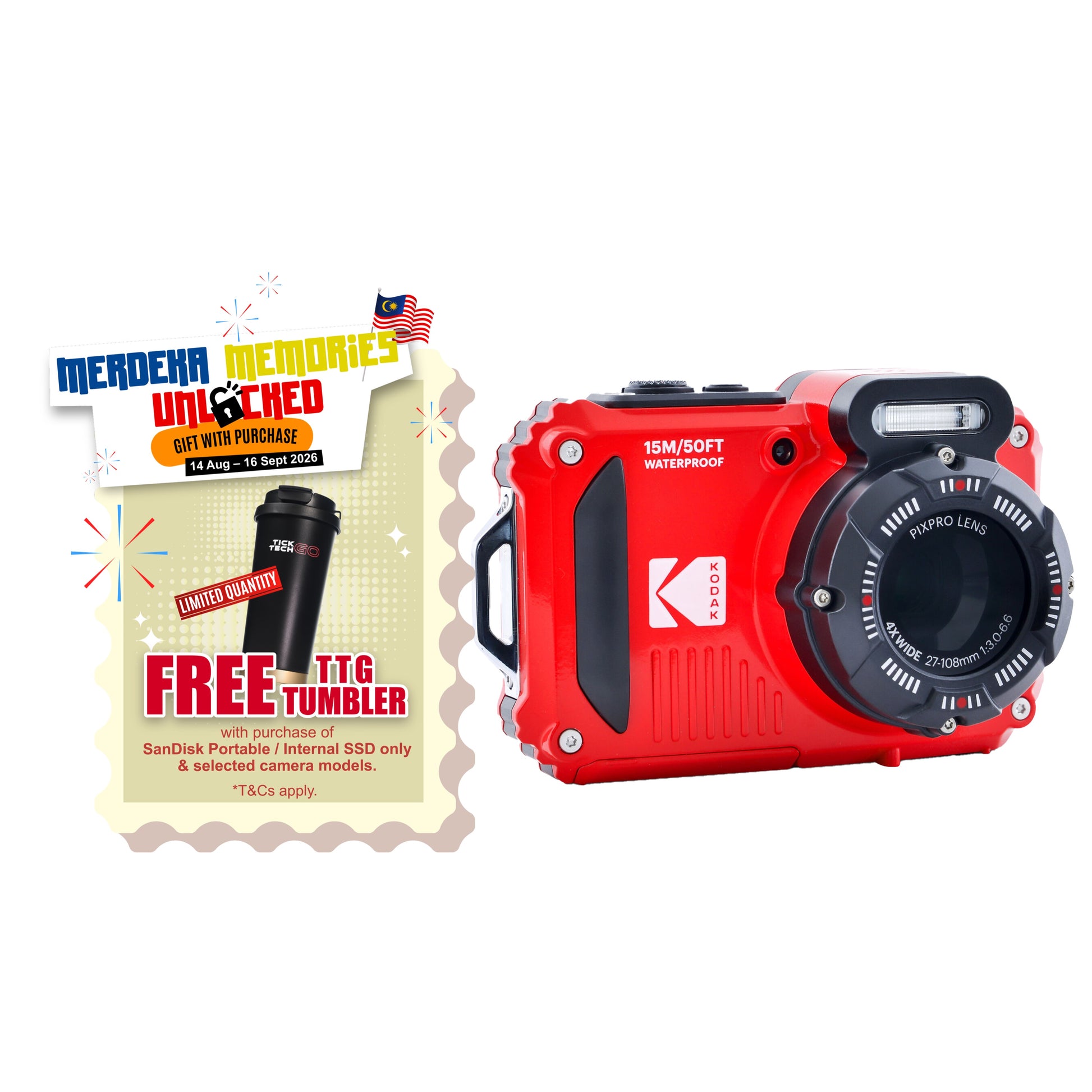 KODAK PIXPRO WPZ2 Digital Camera [ACTION SPORT]-Digital Compact Cameras-futuromic