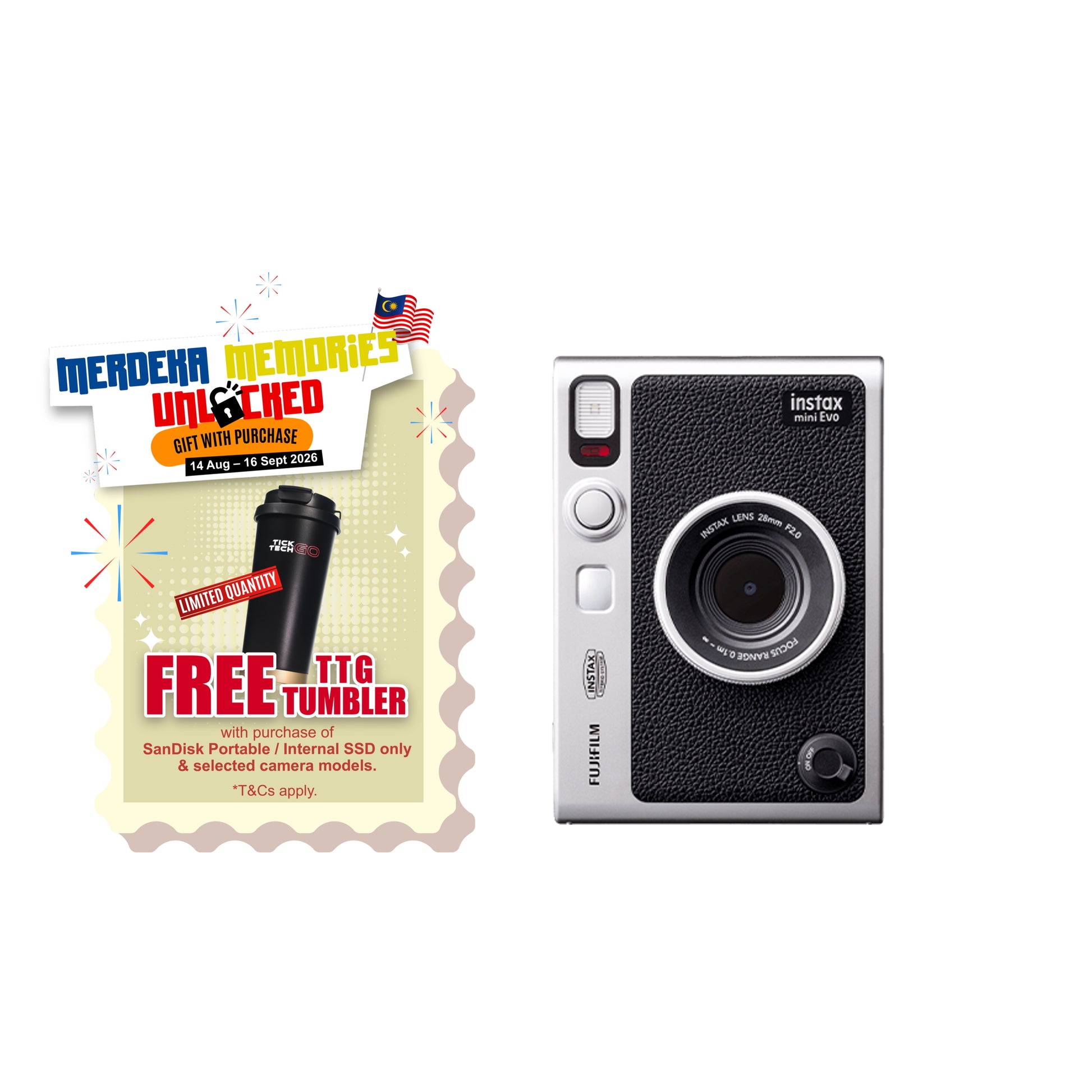 FUJIFILM Instax Mini Evo Hybrid Instant Camera-Instant Camera-futuromic