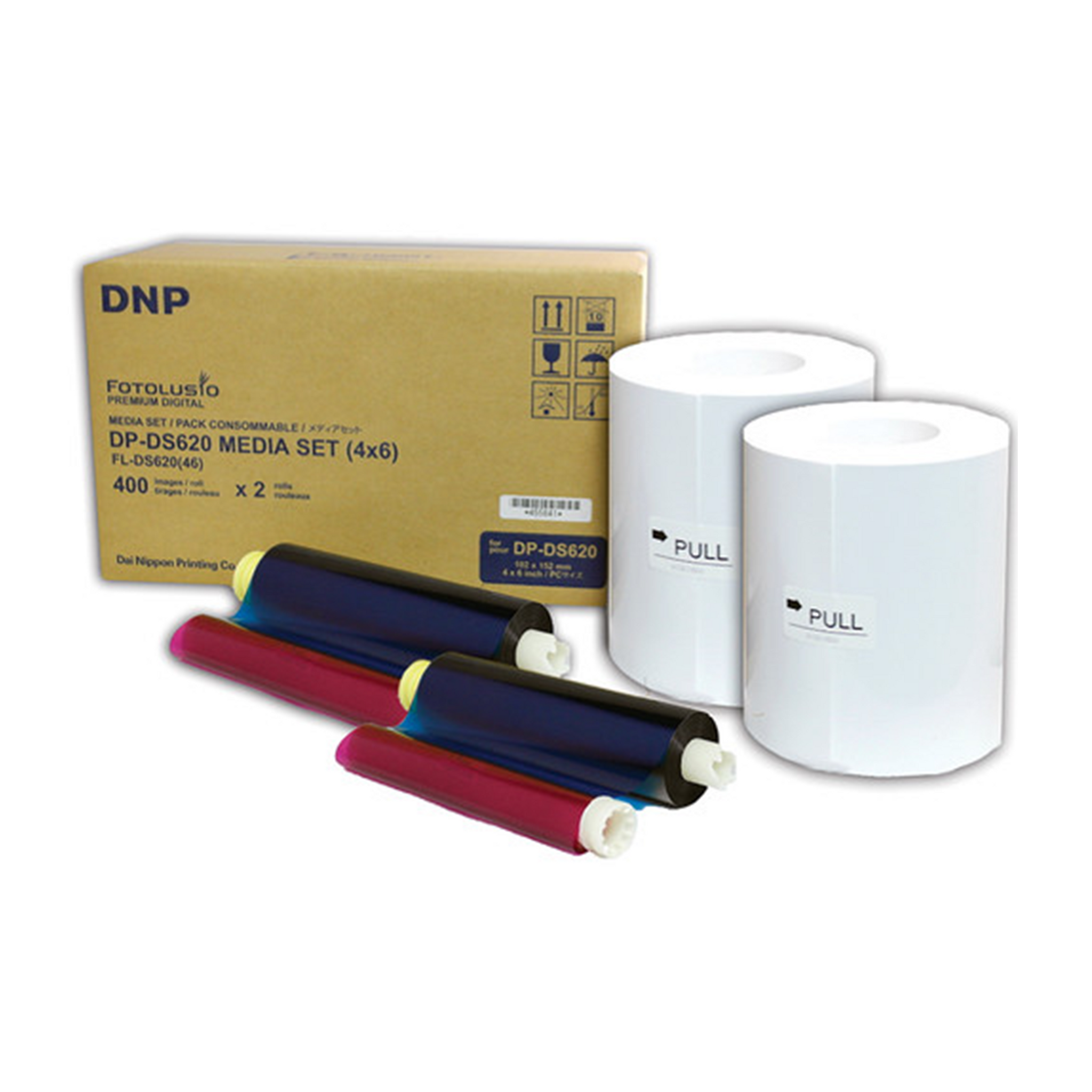 DNP DP-DS620 (4x6) Dye-Sub Media Set For DS620A Printer (400prints x 2 roll)-Printers-futuromic