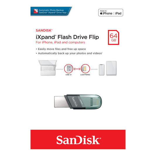 SanDisk iXpand Flash Drive Flip for iPhone (Lightning/USB Flash Drive)-Data Storage-futuromic
