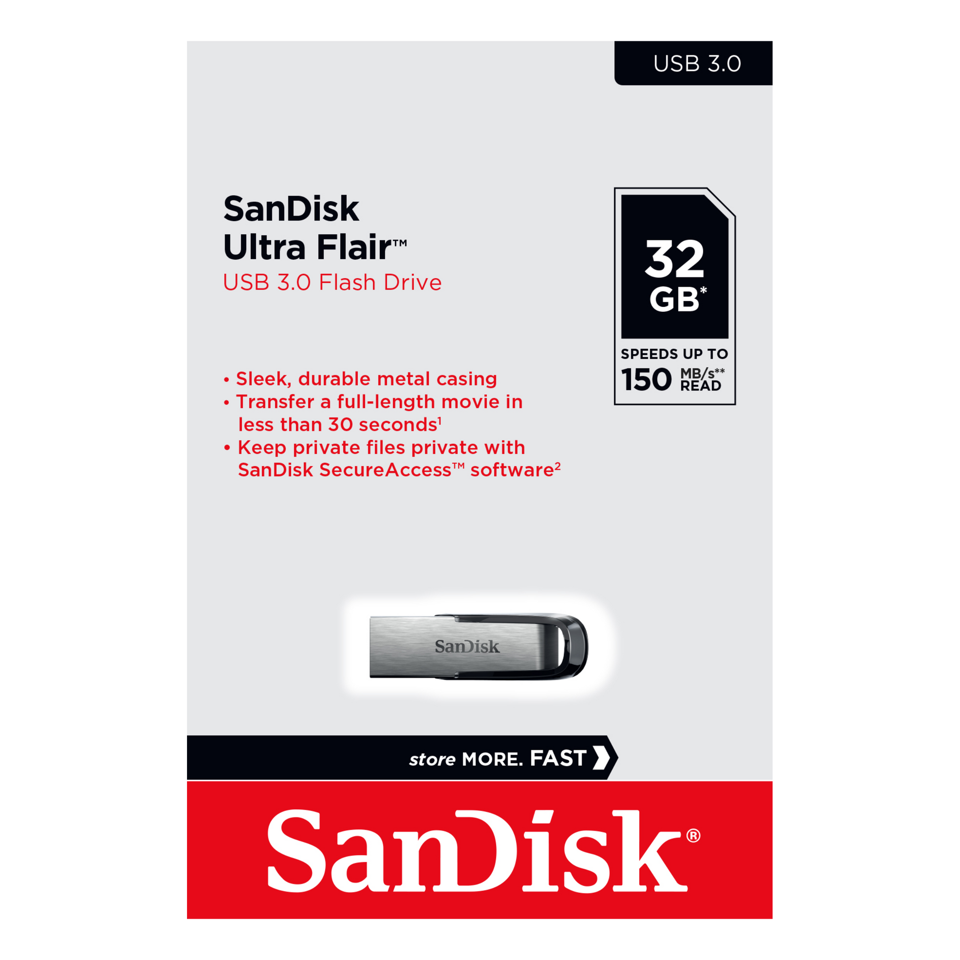 SanDisk Ultra Flair CZ73 USB 3.0 Flash Drive-Data Storage-futuromic