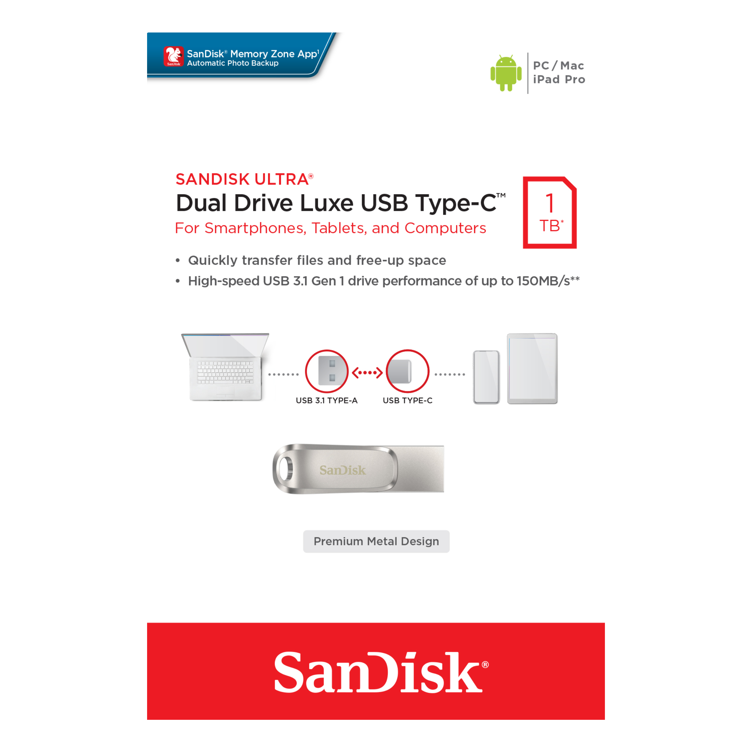 SanDisk Ultra Dual Drive LUXE USB Type-C OTG-Data Storage-futuromic