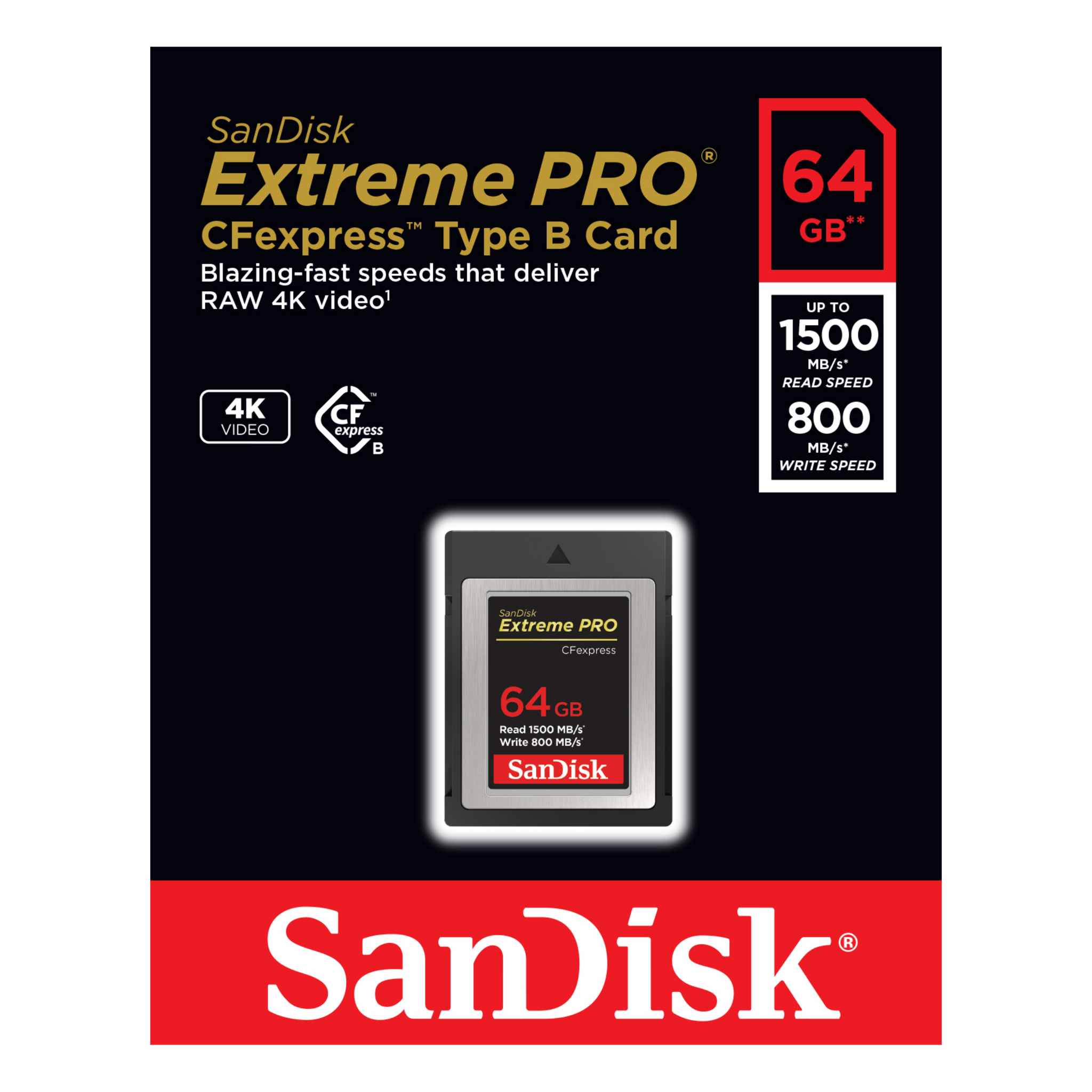 SanDisk Extreme Pro® 1500MB/s -1700MB/s CFexpress Card Type B