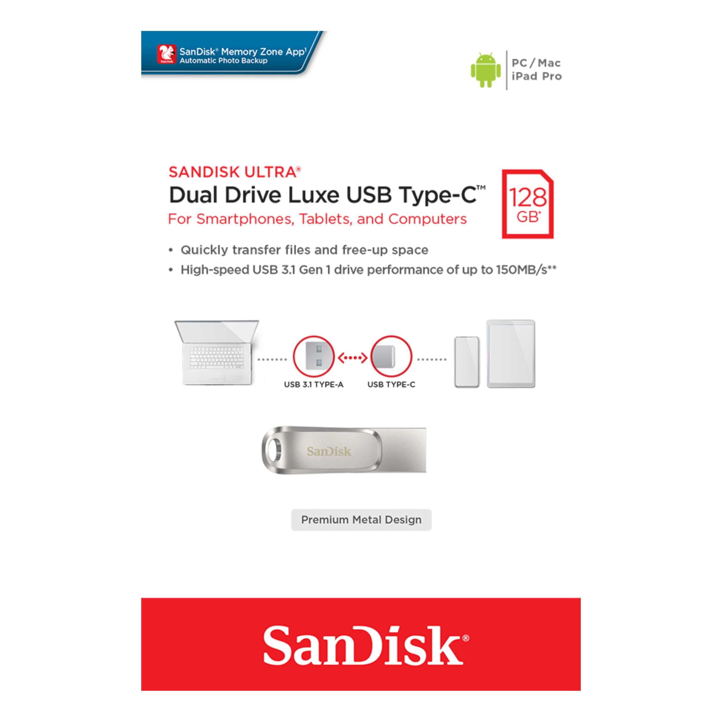 SanDisk Ultra Dual Drive LUXE USB Type-C OTG-Data Storage-futuromic