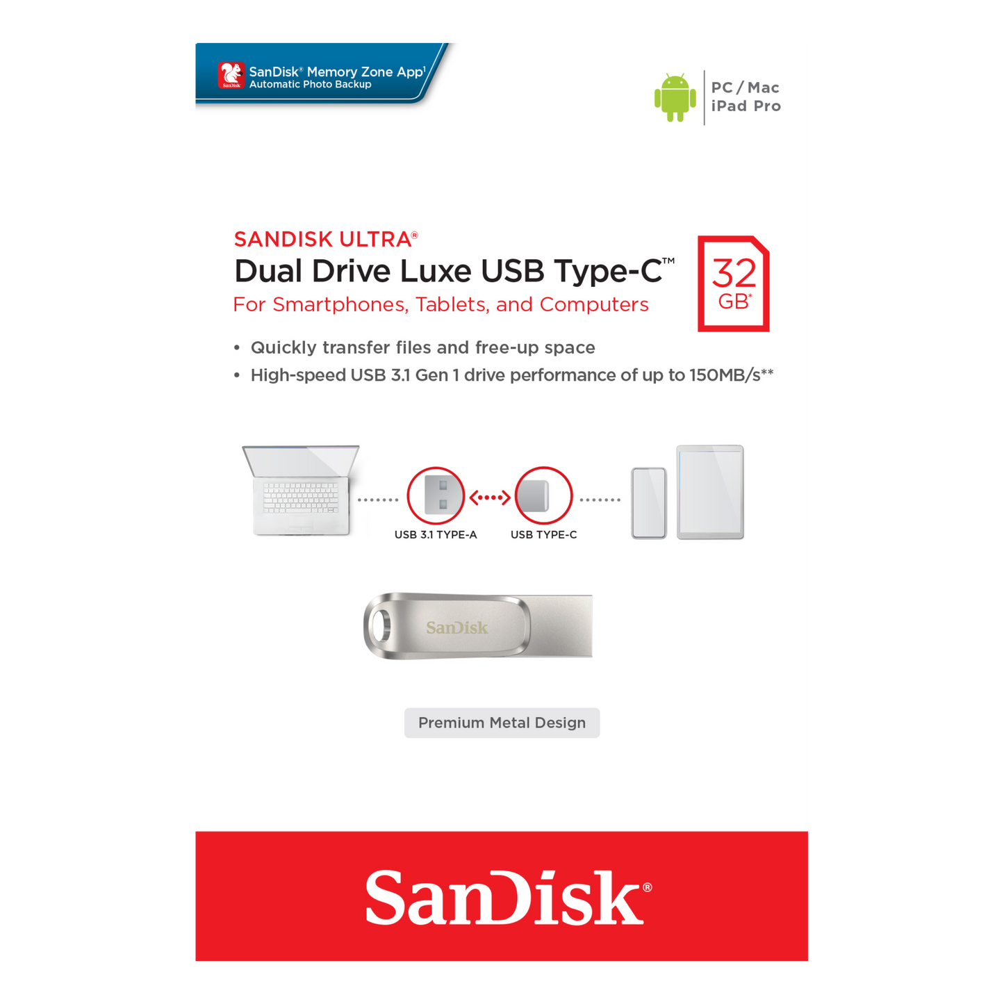 SanDisk Ultra Dual Drive LUXE USB Type-C OTG-Data Storage-futuromic