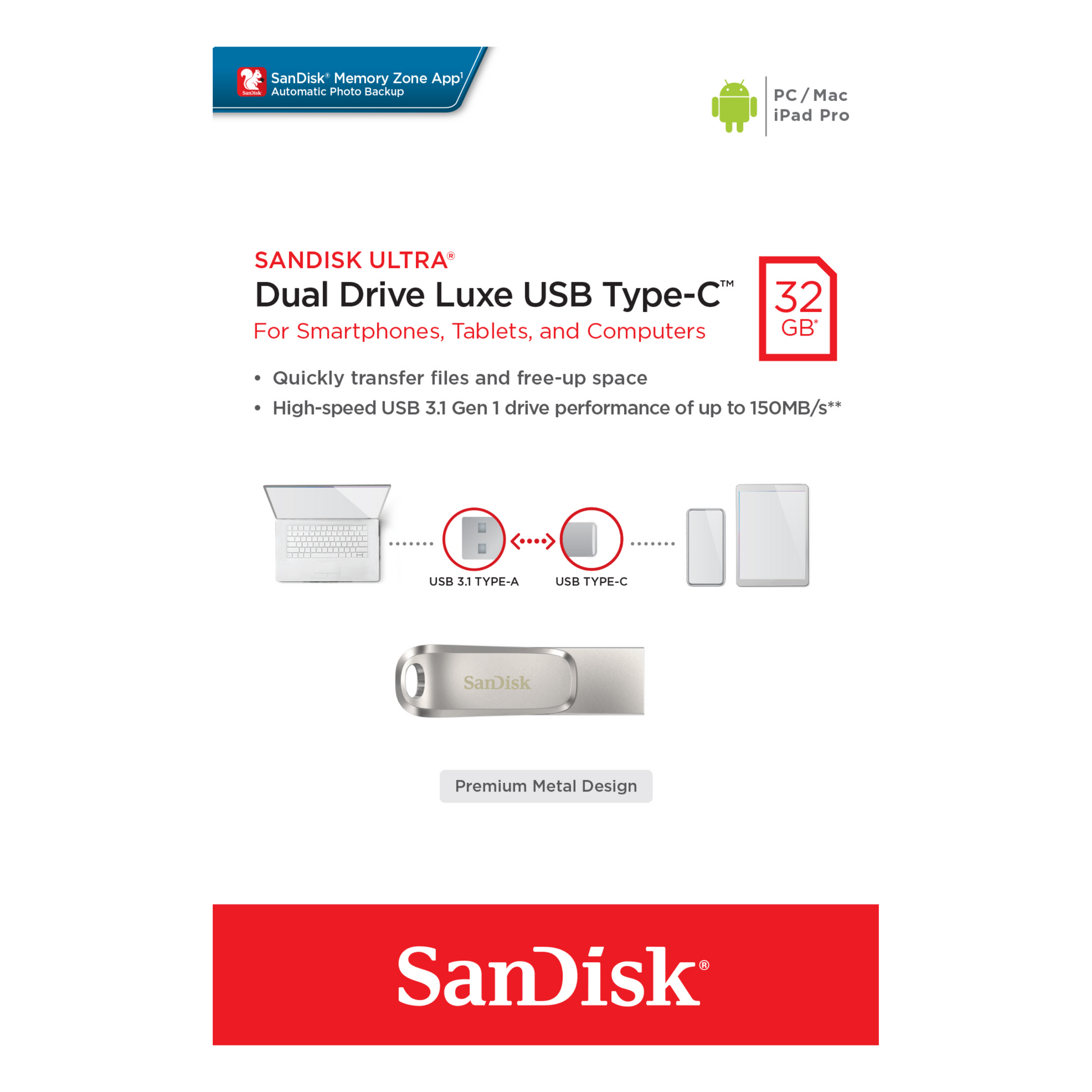 SanDisk Ultra Dual Drive LUXE USB Type-C OTG-Data Storage-futuromic
